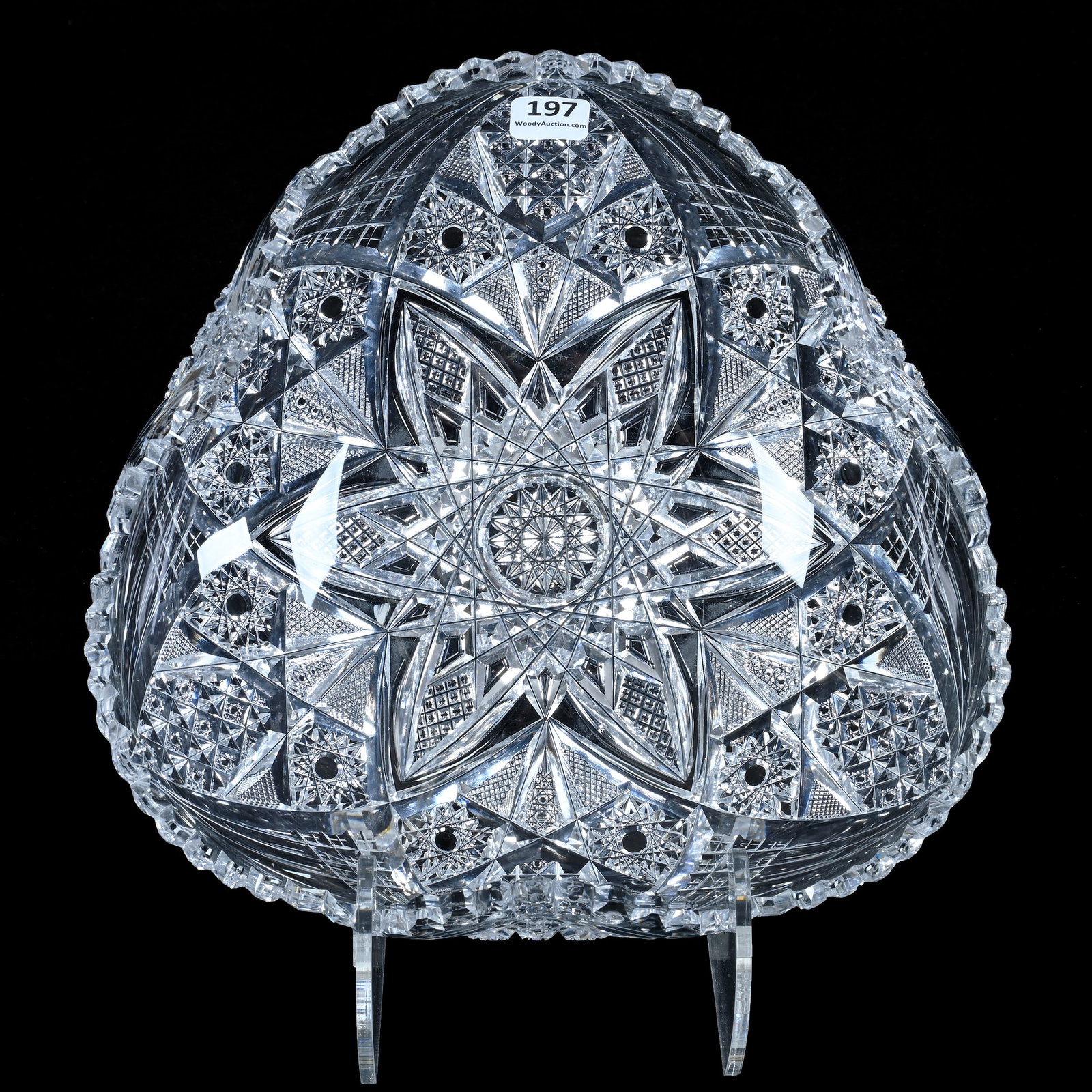 Tri-Corner Bowl, American Brilliant Cut Glass, Kite Pattern Designed By WC Anderson (1 of 2)