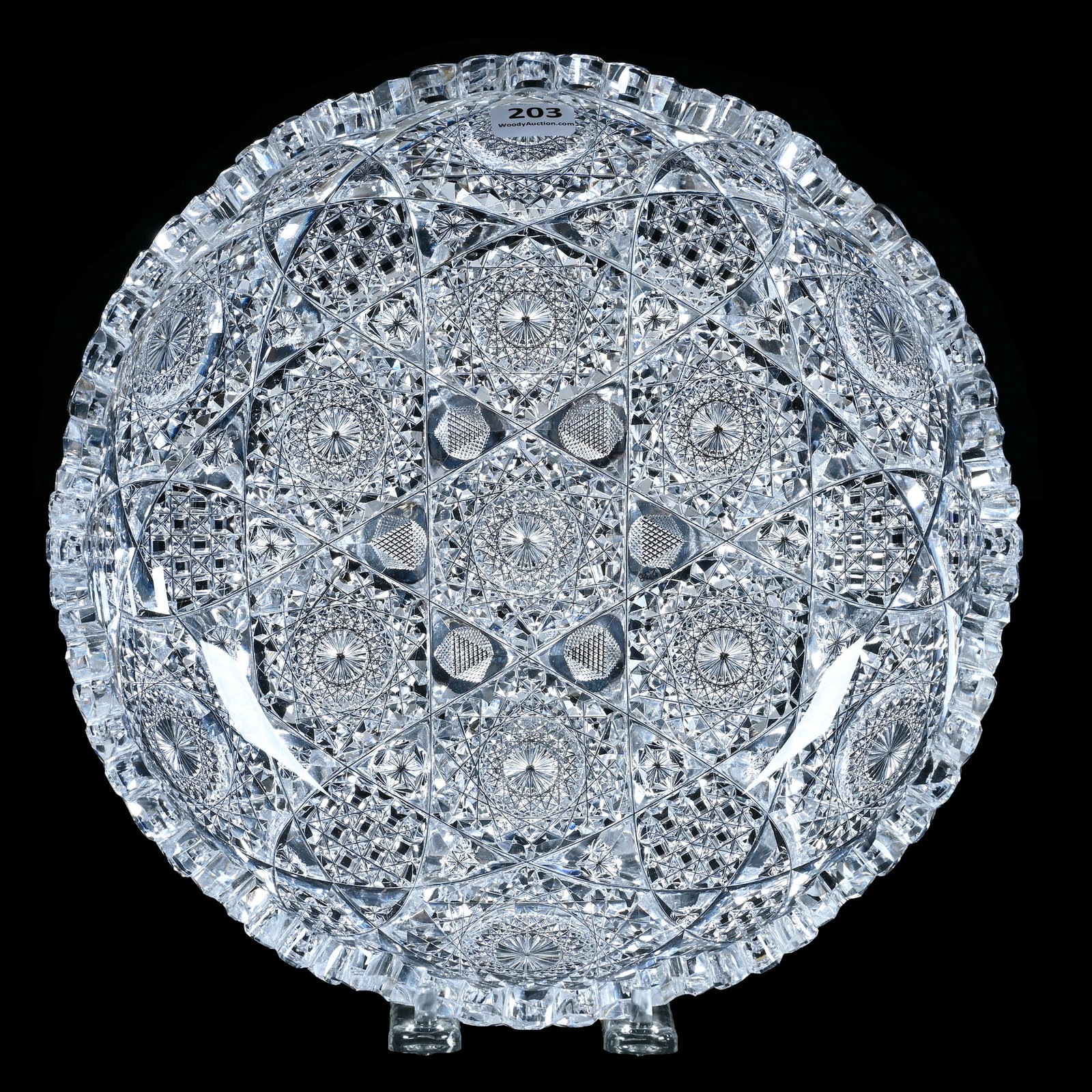 Bowl, American Brilliant Cut Glass, Cluster Pattern By Egginton (1 of 3)