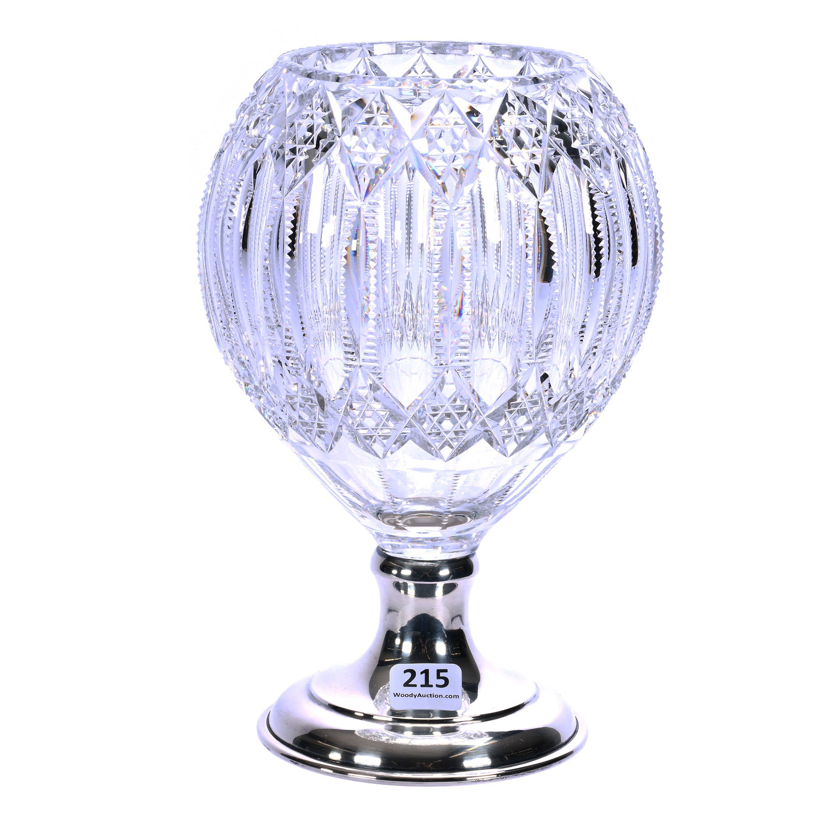 Pedestal Rose Bowl, American Brilliant Cut Glass, Brunswick Pattern By Hawkes (1 of 4)