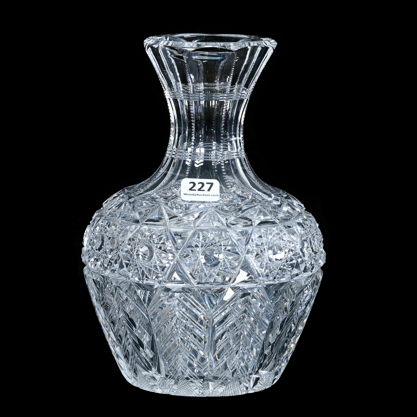 Water Carafe, American Brilliant Cut Glass, Fern Pattern By Ohio Cut Glass (1 of 3)