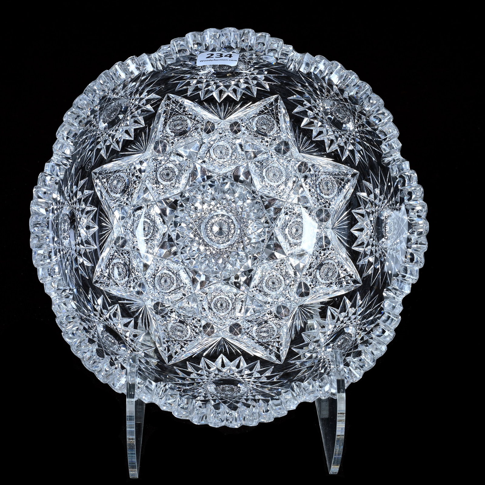 Bowl, American Brilliant Cut Glass, Festoon Pattern By Hawkes (1 of 3)