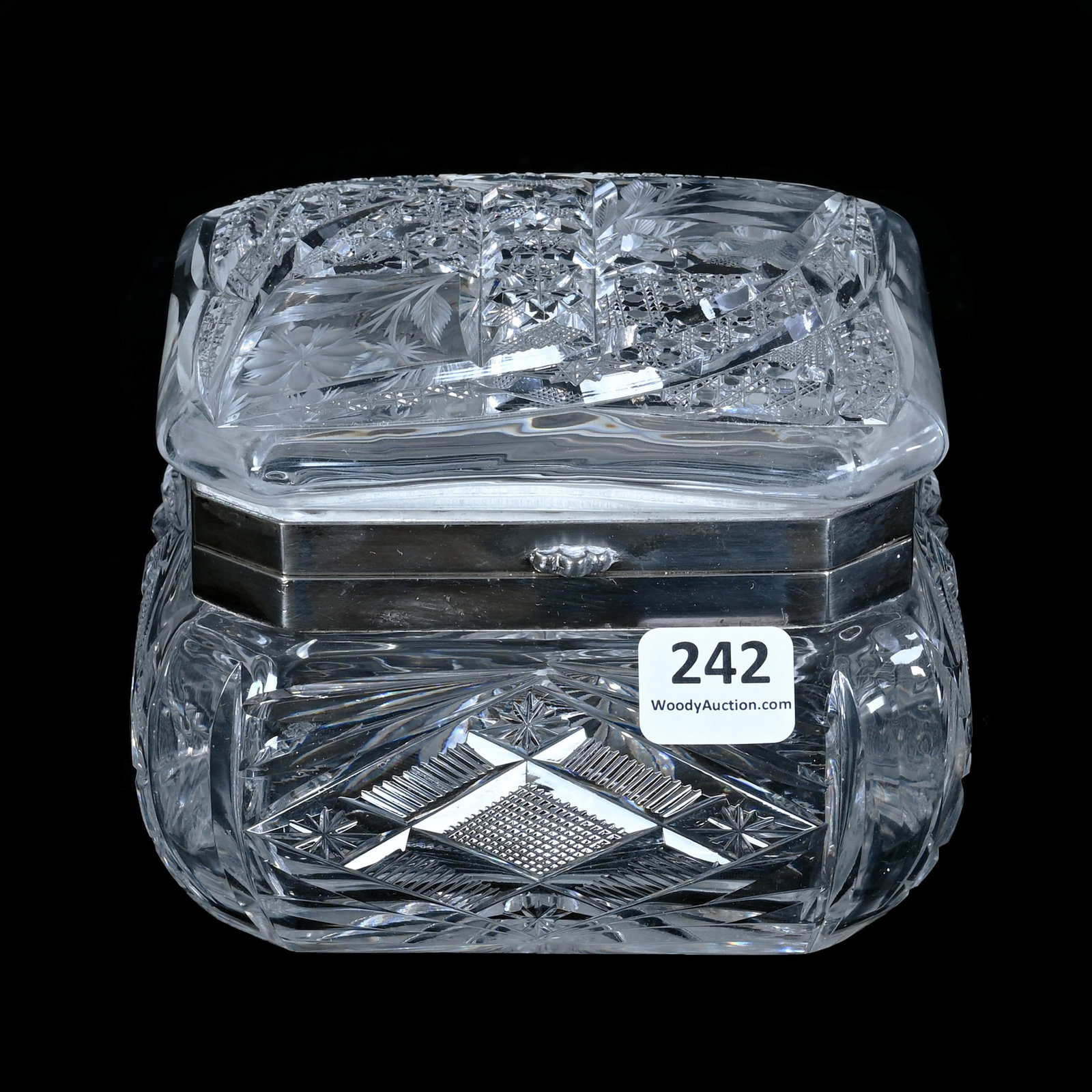 Jewel Box, American Brilliant Cut Glass, Nassau Pattern By J. Hoare (1 of 3)