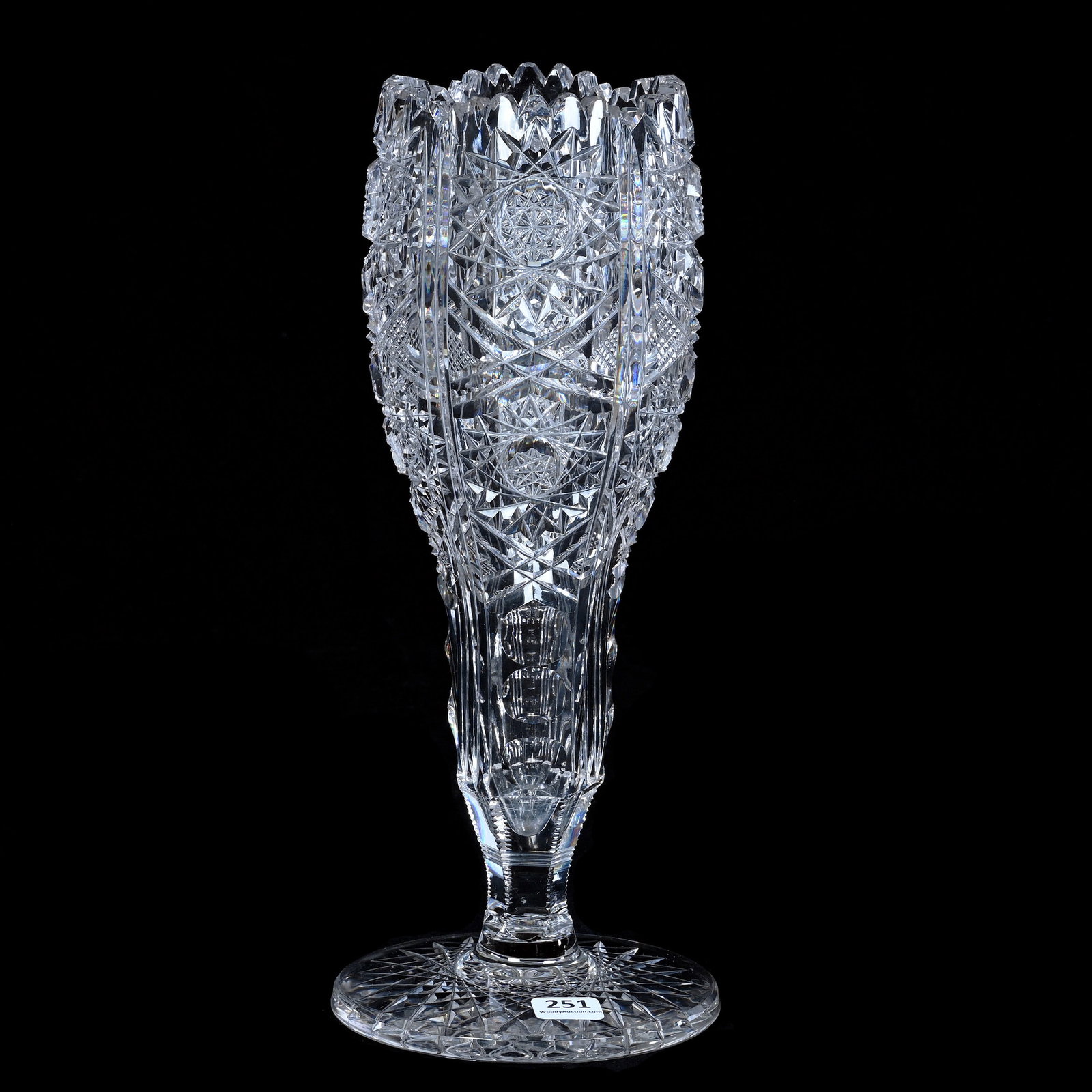 Blown Mold Vase, American Brilliant Cut Glass (1 of 4)