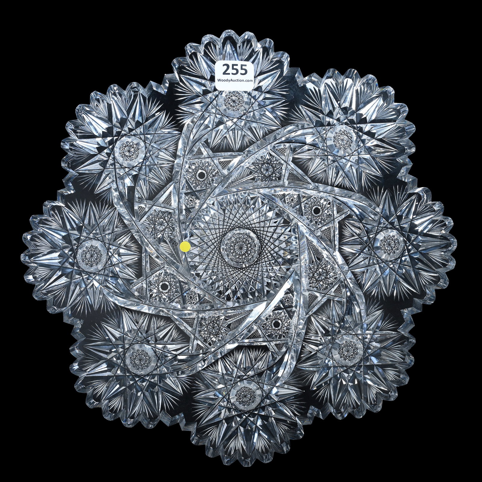 Round Tray, American Brilliant Cut Glass, Signed Libbey, Lenox Pattern (Also Known As Comet) (1 of 2)