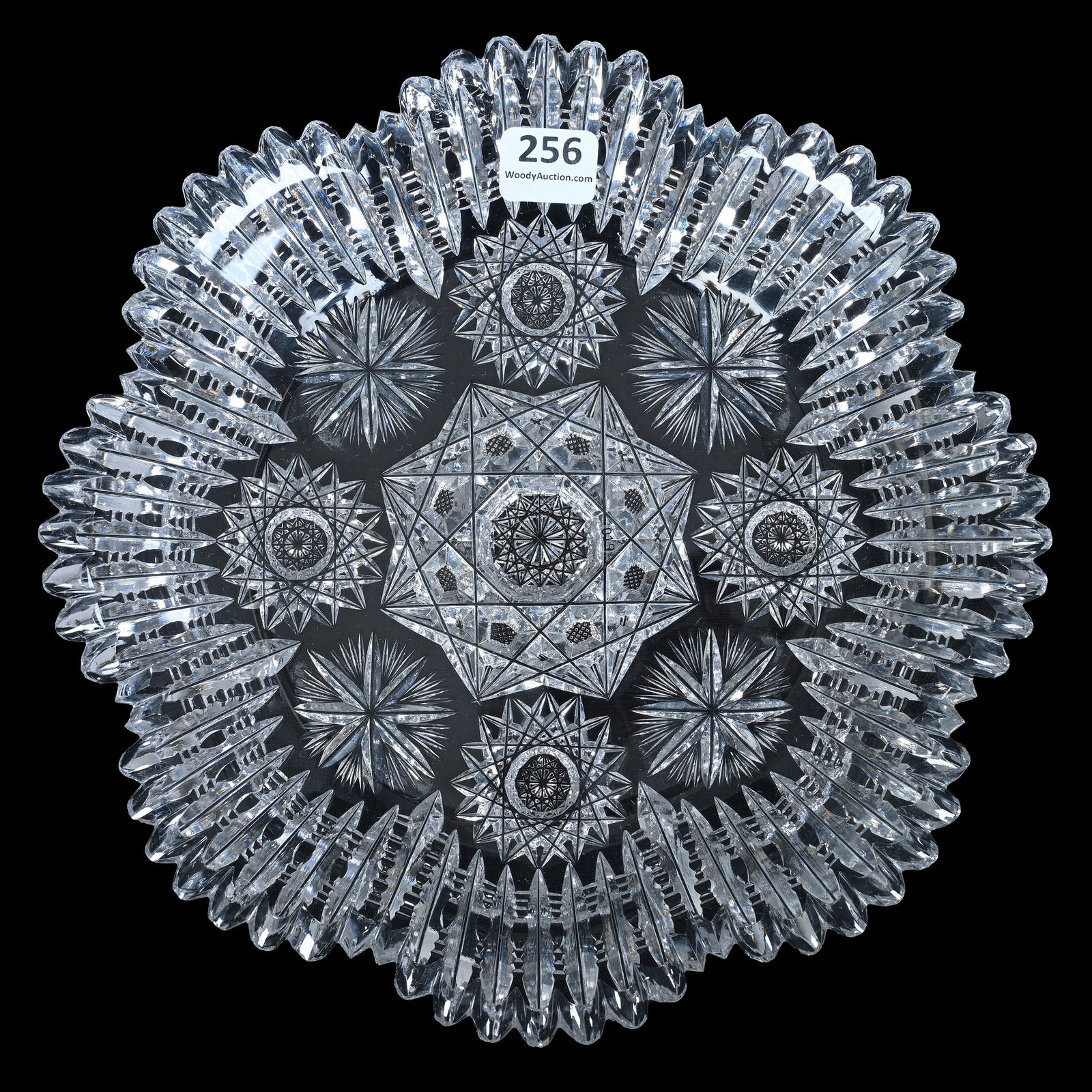 Round Tray, American Brilliant Cut Glass, Plymouth Pattern By Empire (1 of 5)