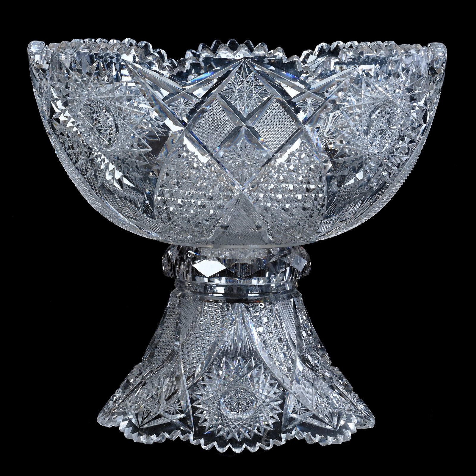 Two Part Punch Bowl, American Brilliant Cut Glass (1 of 8)