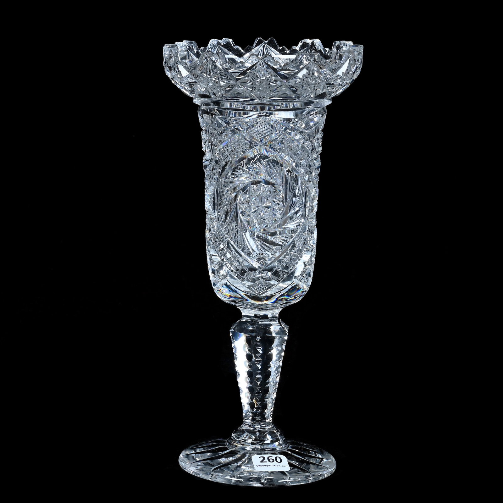 Pedestal Vase, American Brilliant Cut Glass (1 of 3)