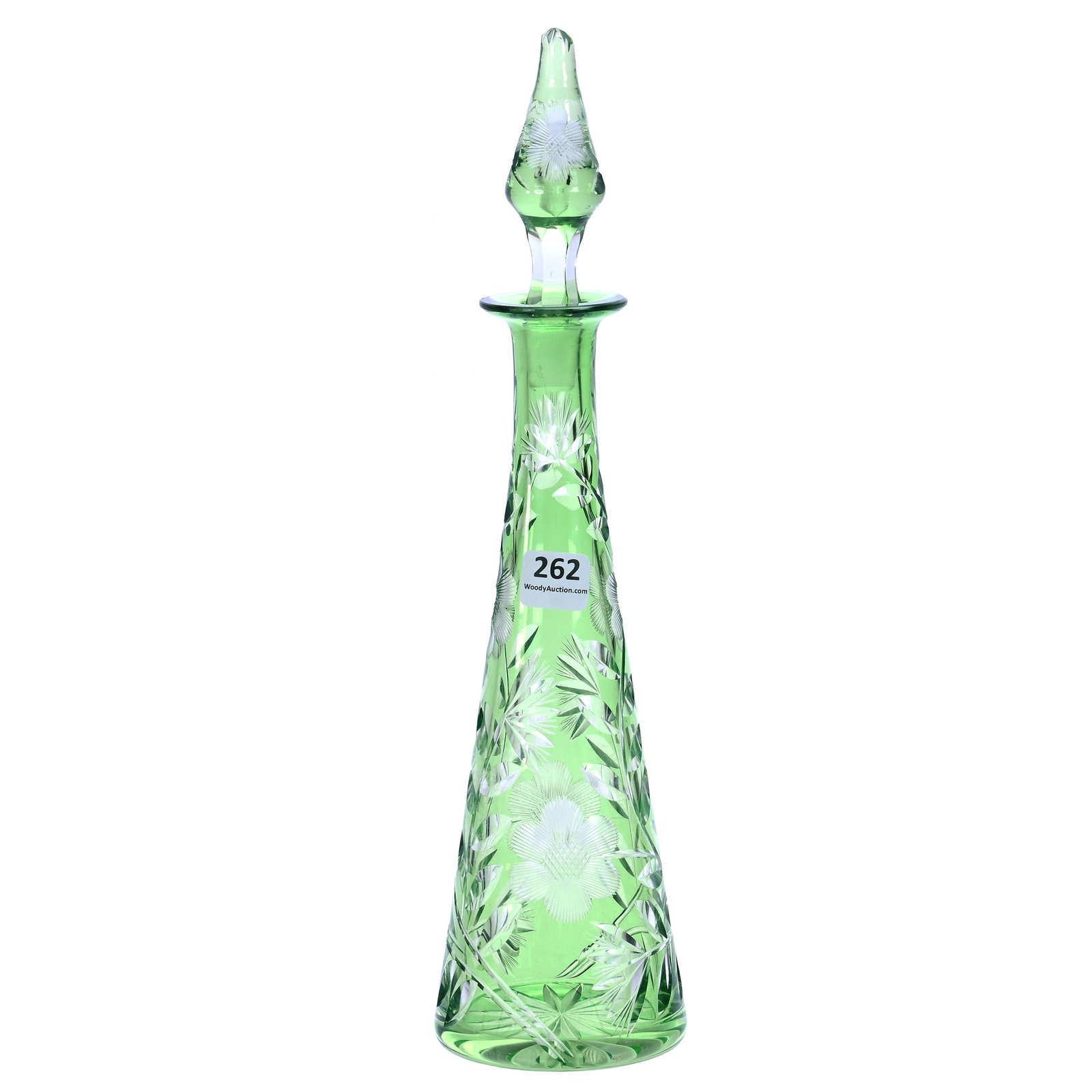 Pyramid Shaped Decanter, Brilliant Period Cut Glass (1 of 3)