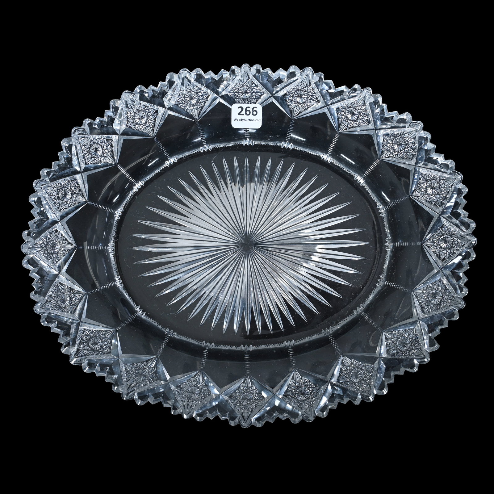 Oval Tray, American Brilliant Cut Glass, Marquis Pattern By Hawkes (1 of 2)