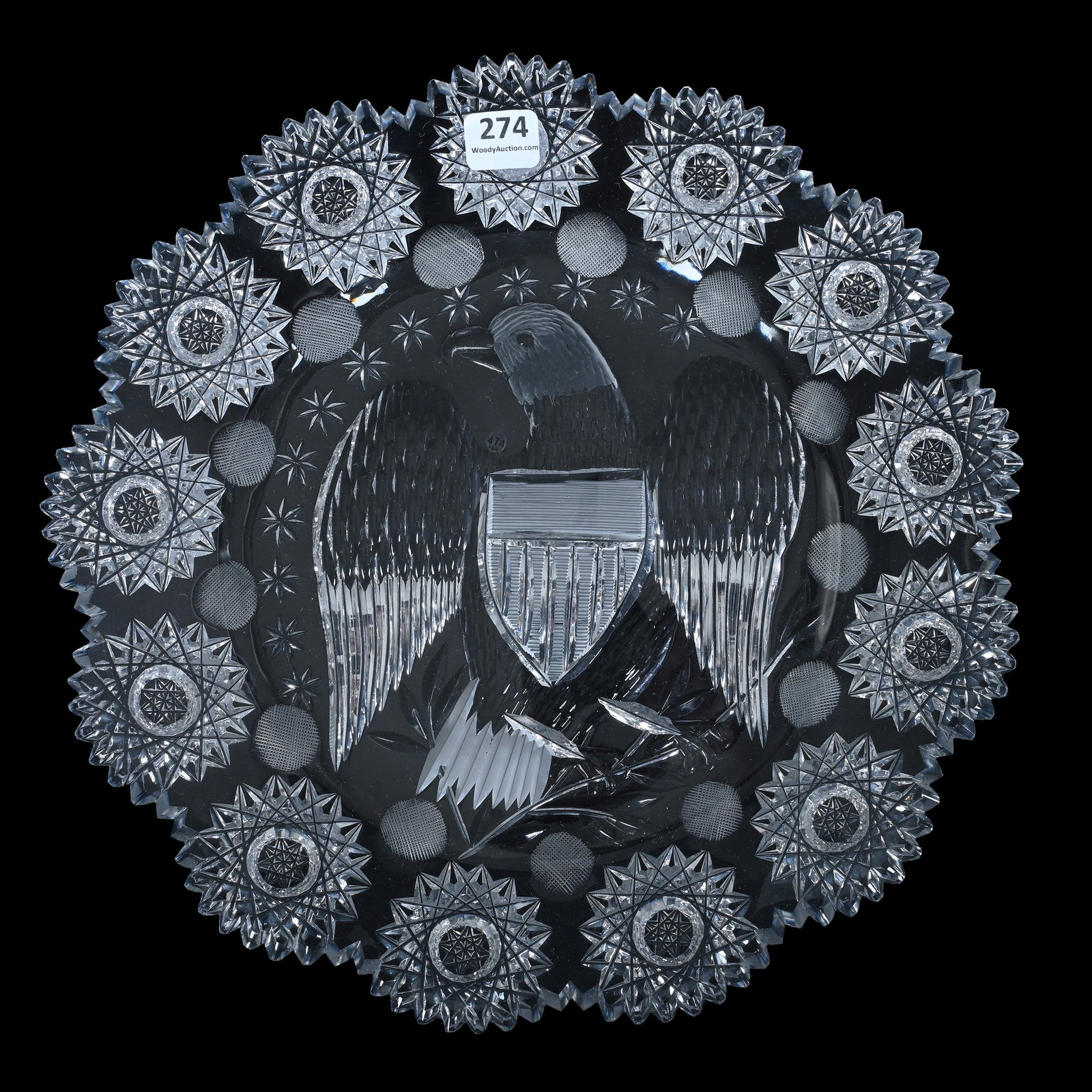 Round Tray, Cut Glass (1 of 3)