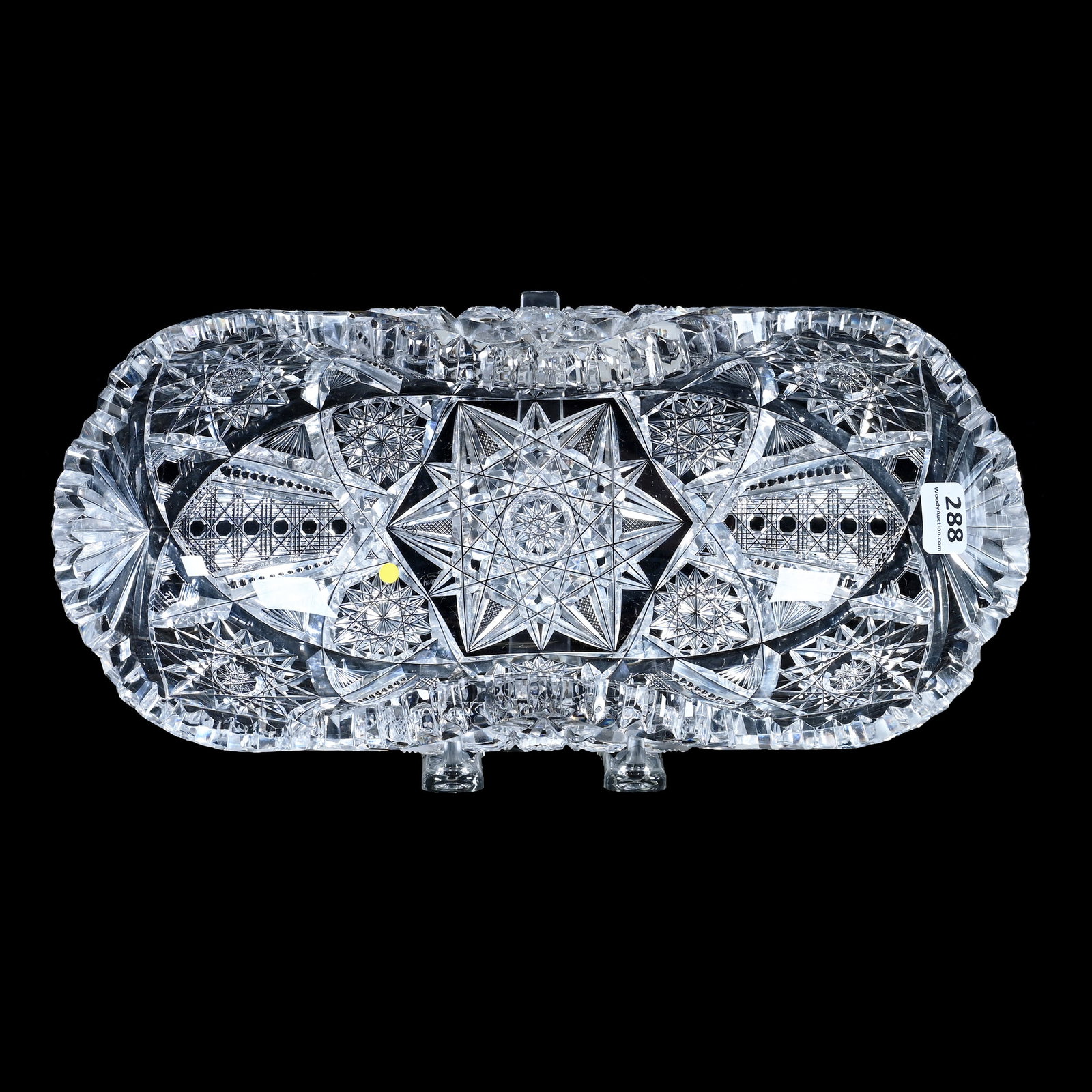 Folded Celery Tray, American Brilliant Cut Glass, Signed Libbey, Wedgemere Variation (1 of 3)