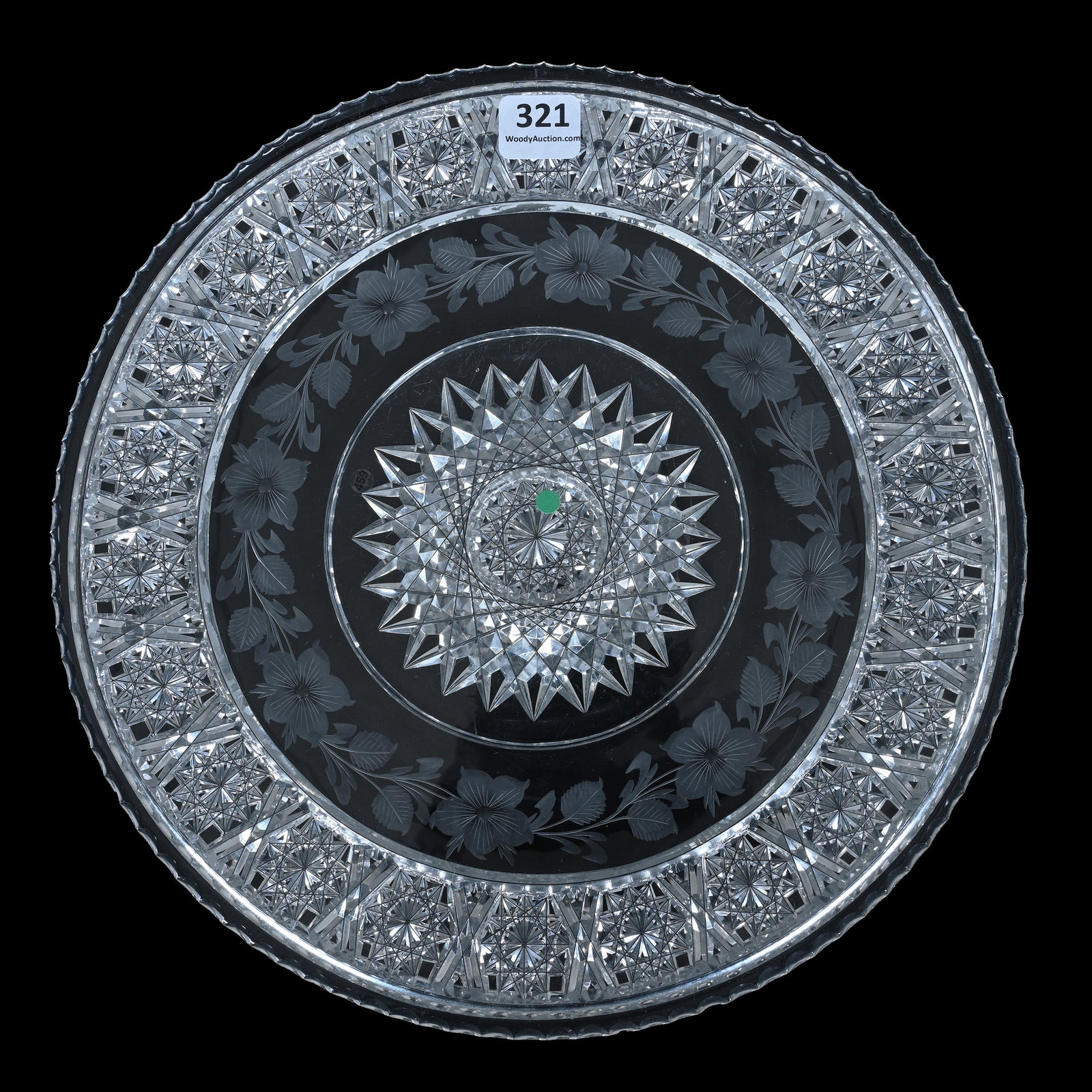 Plate, American Brilliant Cut Glass, Signed Tuthill, Rosacea Pattern (1 of 2)