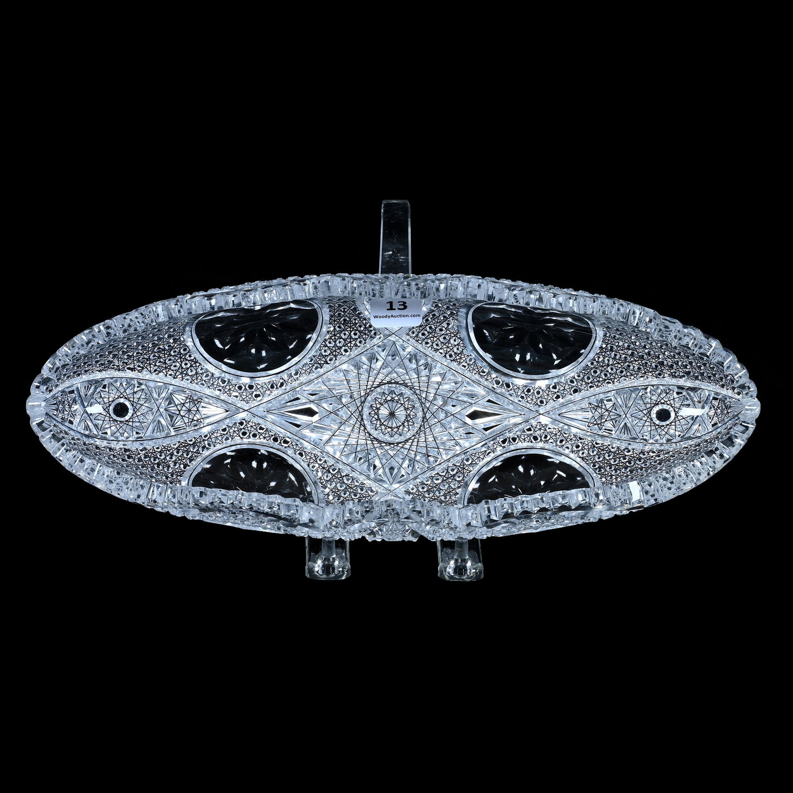 Celery Tray, American Brilliant Cut Glass, Rose Window Pattern By Meriden (1 of 5)