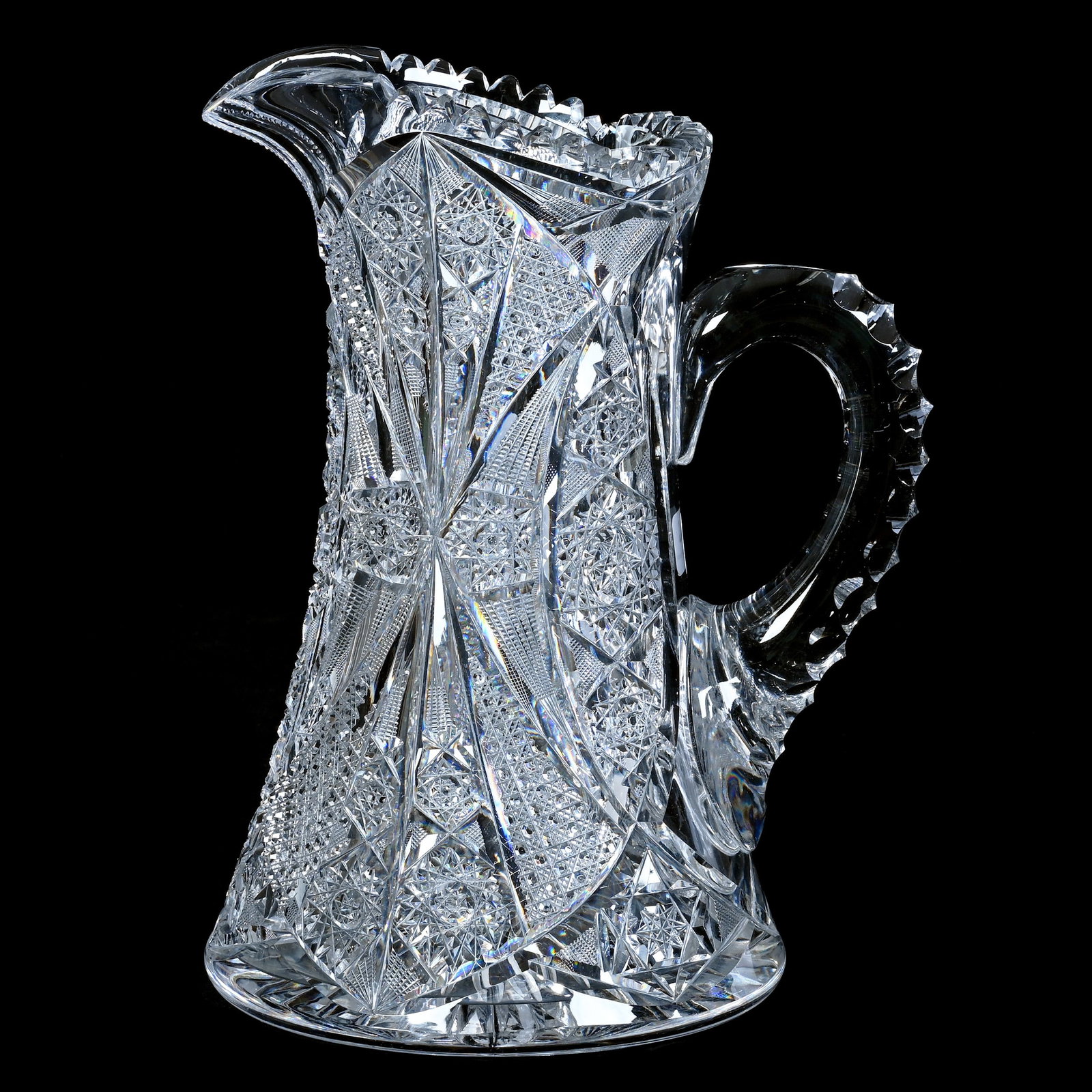 Pitcher, American Brilliant Cut Glass, Pattern #161 By Meriden (1 of 3)