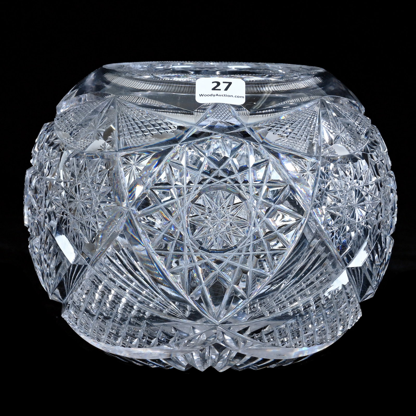 Rose Bowl, American Brilliant Cut Glass, Colonna Pattern By Libbey (1 of 3)