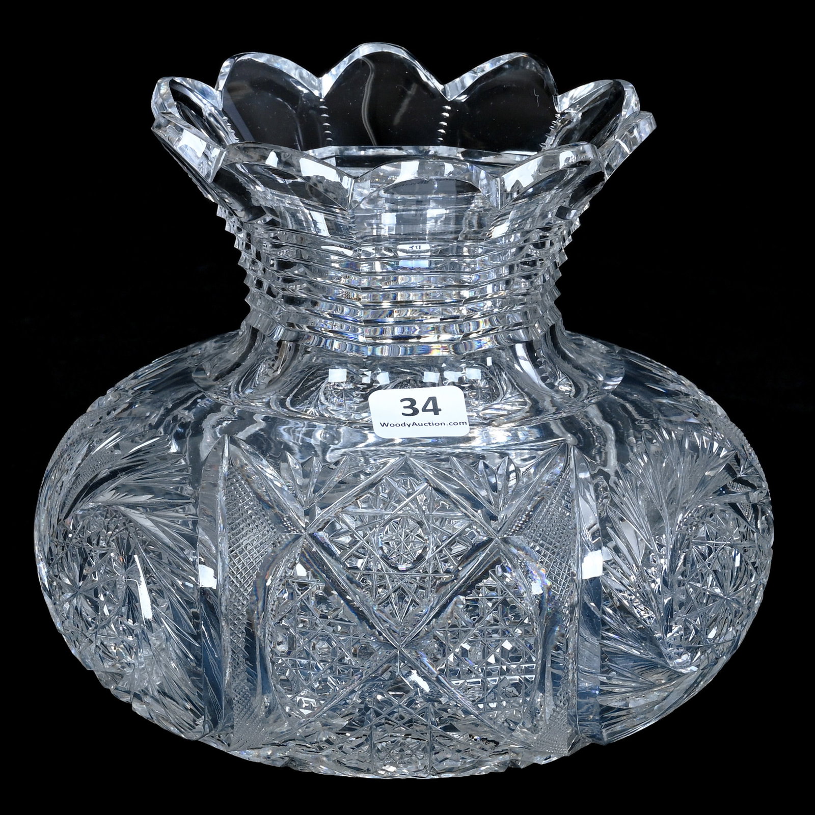 Flower Center, American Brilliant Cut Glass (1 of 3)