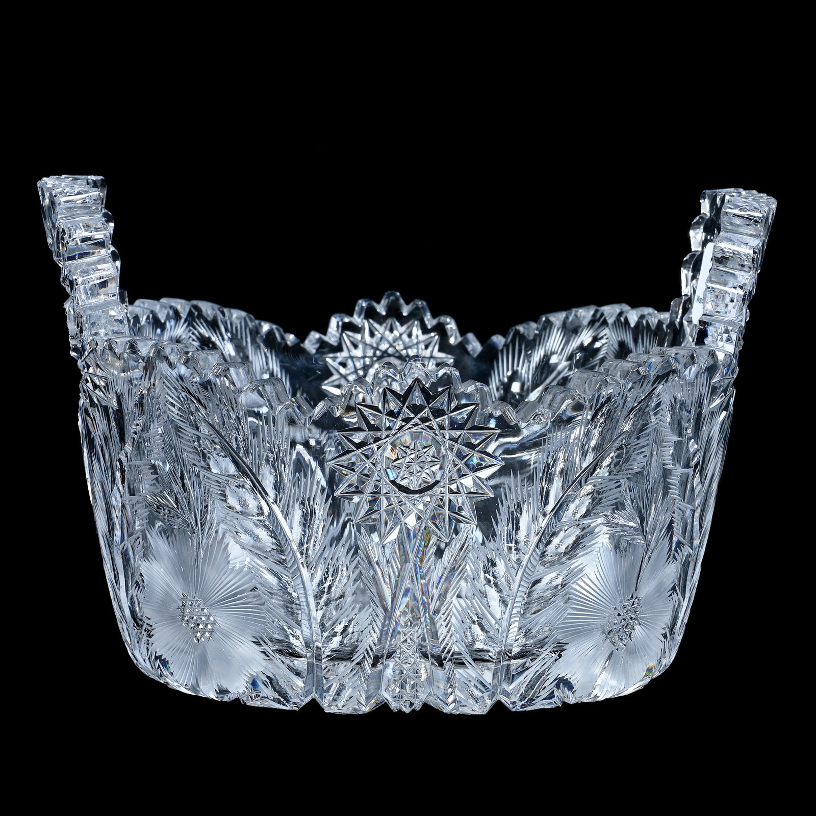 Tab Handled Ice Tub, American Brilliant Cut Glass, Norton Pattern Designed By W.C. Anderson (1 of 3)