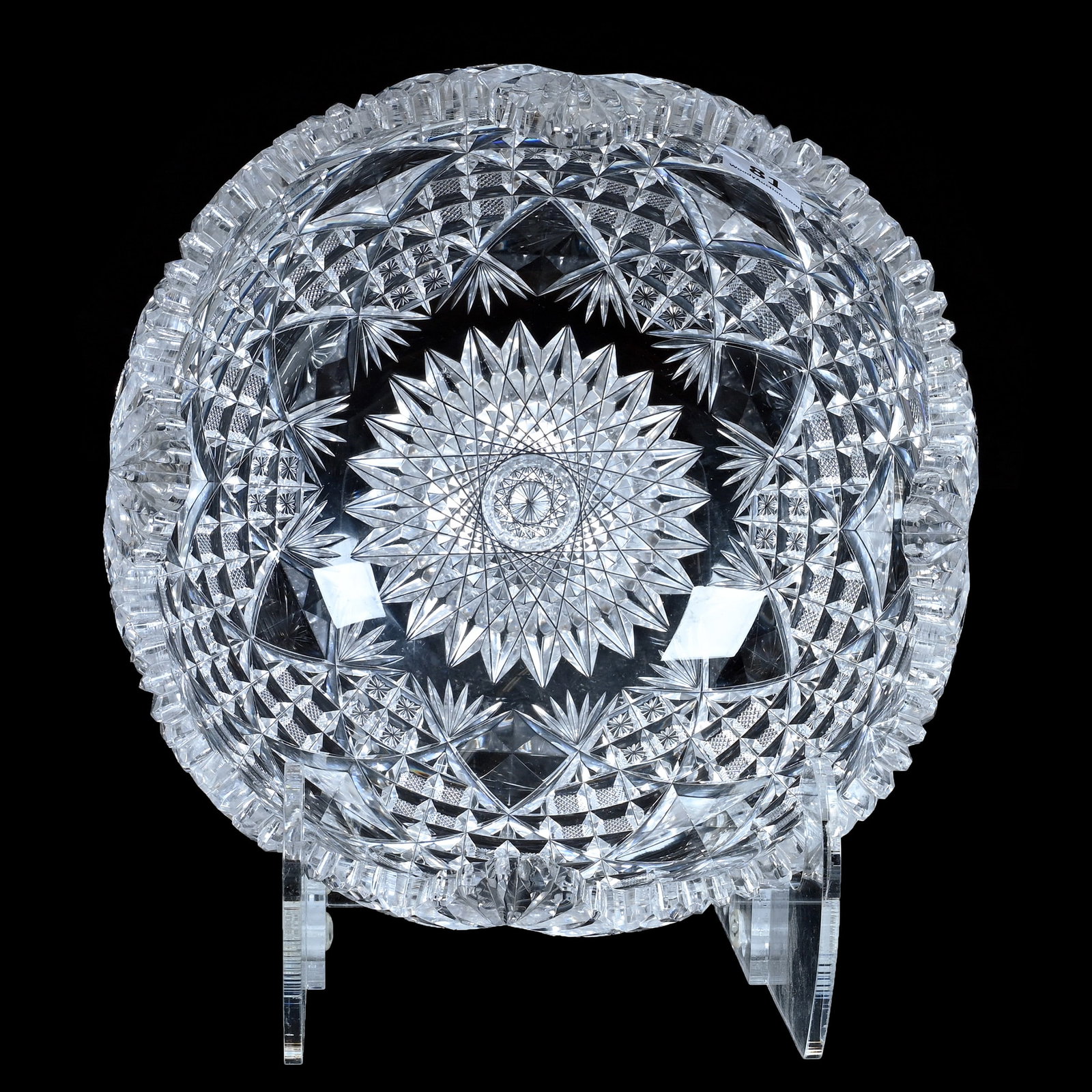Four-Sided Deep Bowl, American Brilliant Cut Glass, Star And Diamond Pattern By Dorflinger (1 of 4)