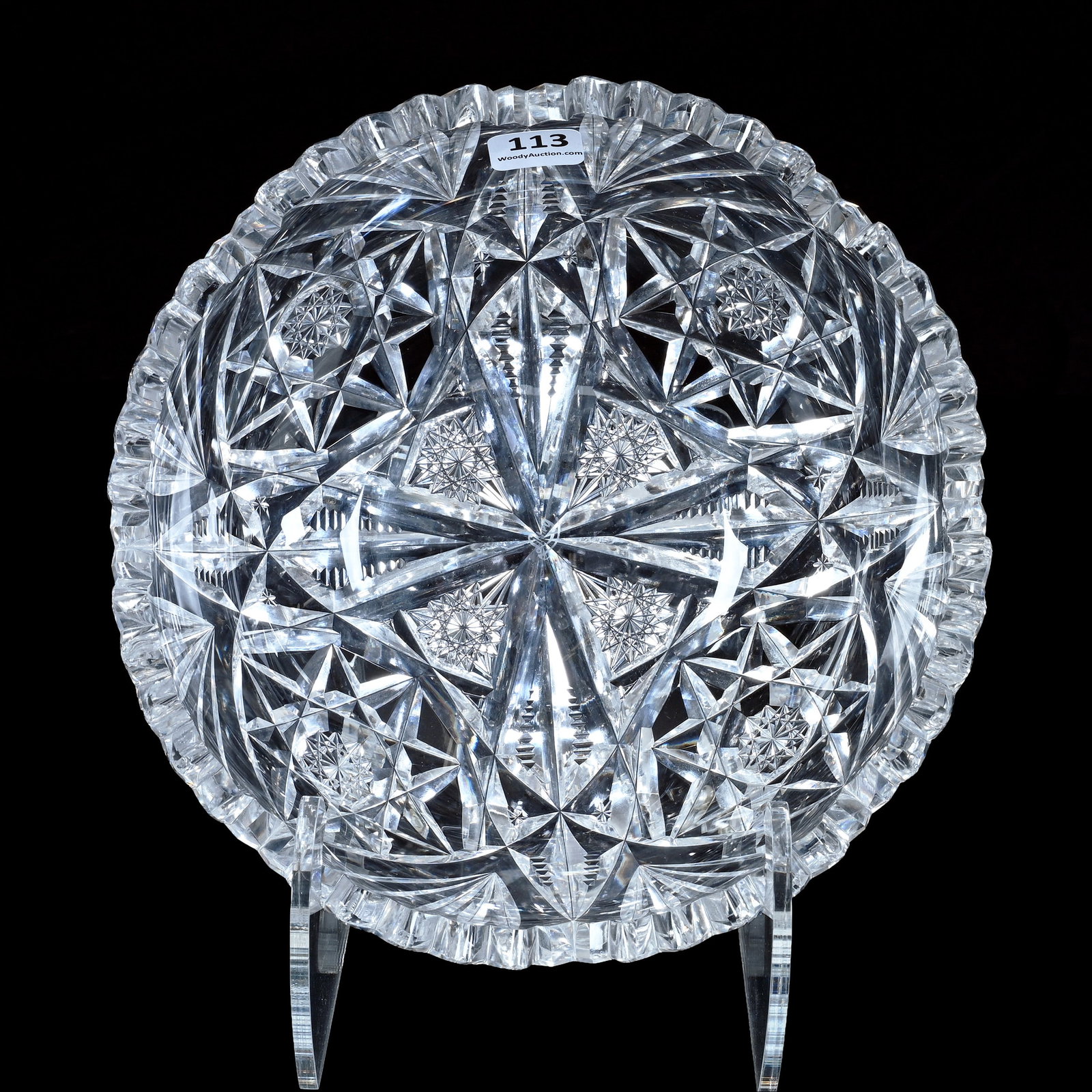 Bowl, American Brilliant Cut Glass, Signed Libbey Verna Pattern (1 of 7)