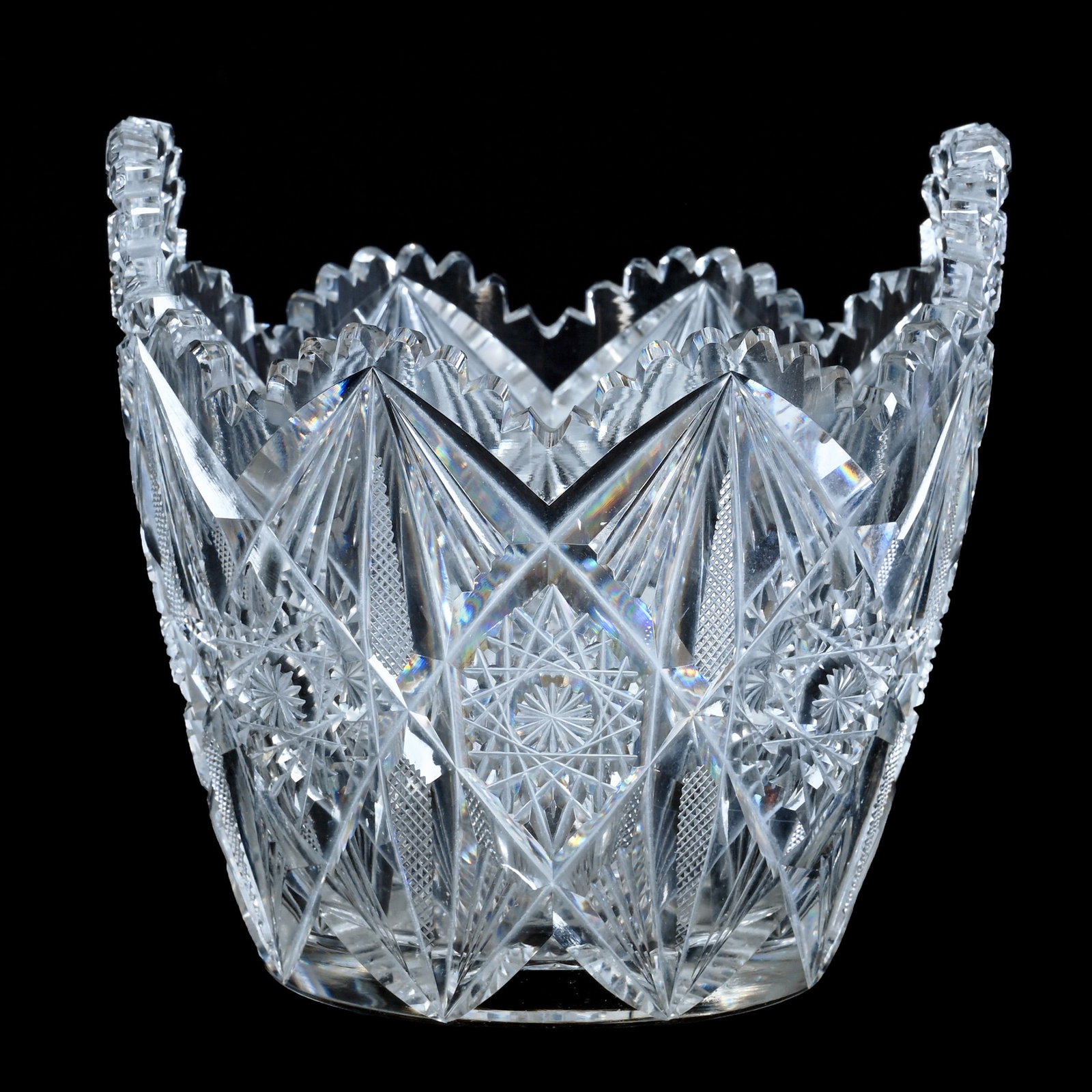 Tab Handled Ice Tub, American Brilliant Cut Glass, Pattern Resembles Yeddo By Hawkes (1 of 3)