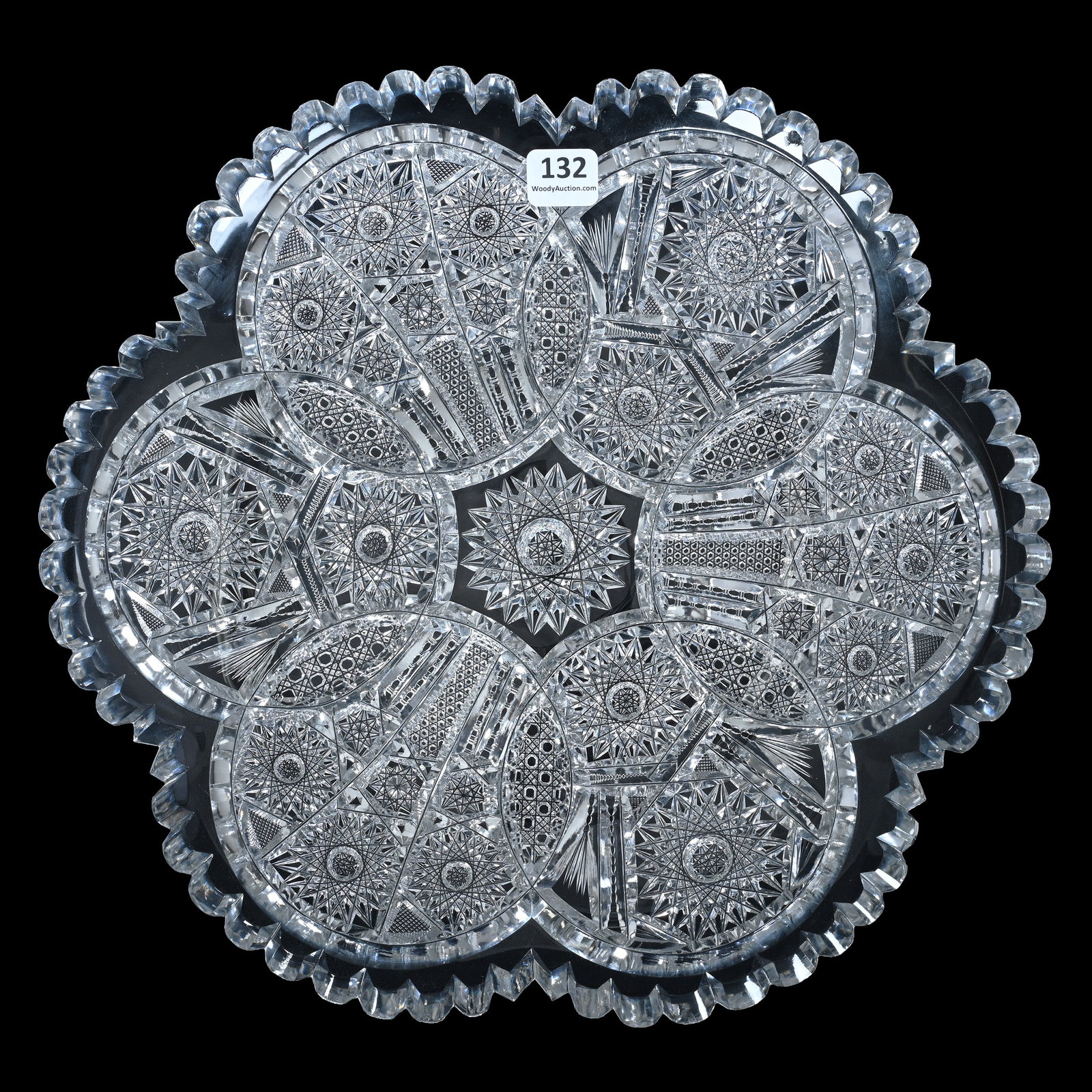 Round Tray, American Brilliant Cut Glass, Climax Pattern By Empire Cut Glass (1 of 3)