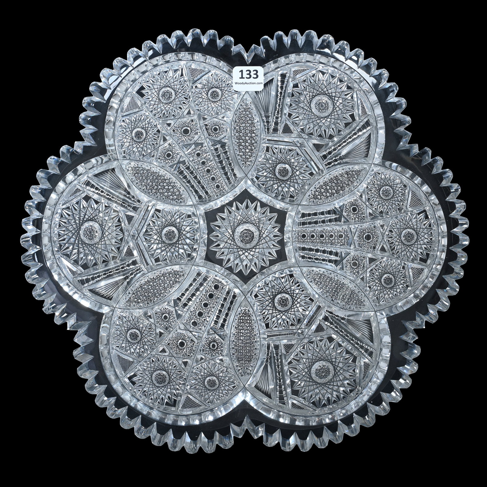 Round Tray, American Brilliant Cut Glass, Duquesne Pattern By Fry (1 of 2)