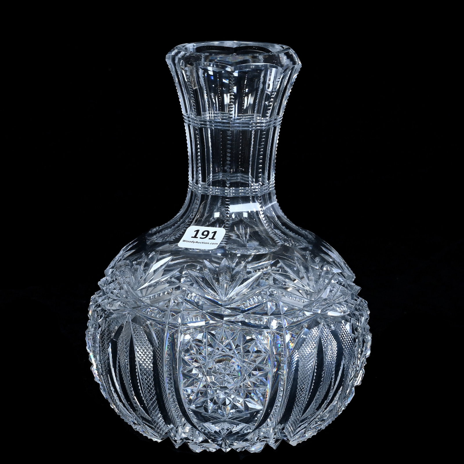 Water Carafe, American Brilliant Cut Glass, Webster Pattern By Higgins & Seiter (1 of 4)