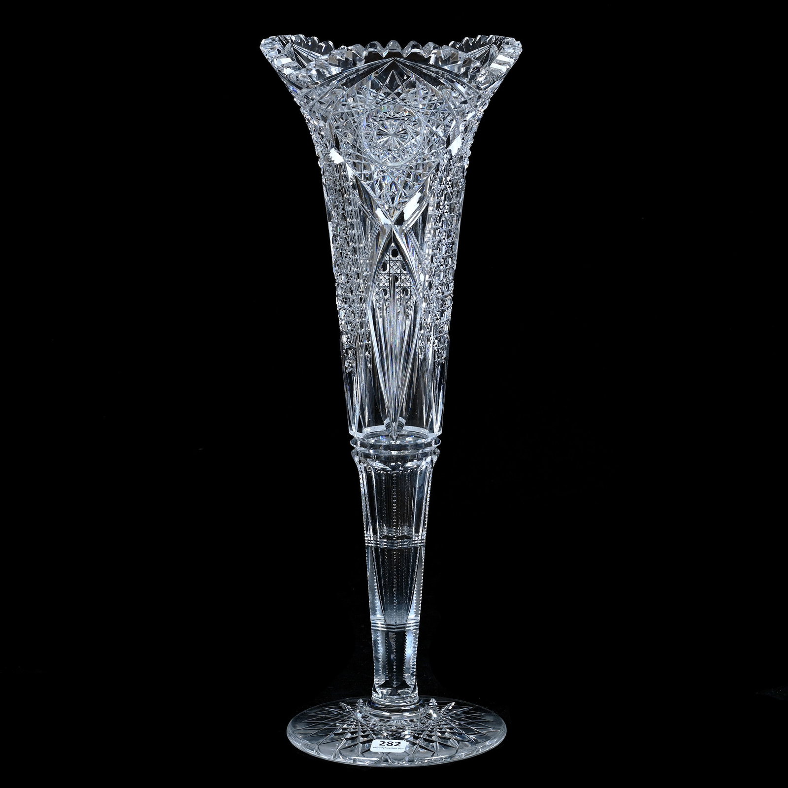 Trumpet Vase, American Brilliant Cut Glass (1 of 3)
