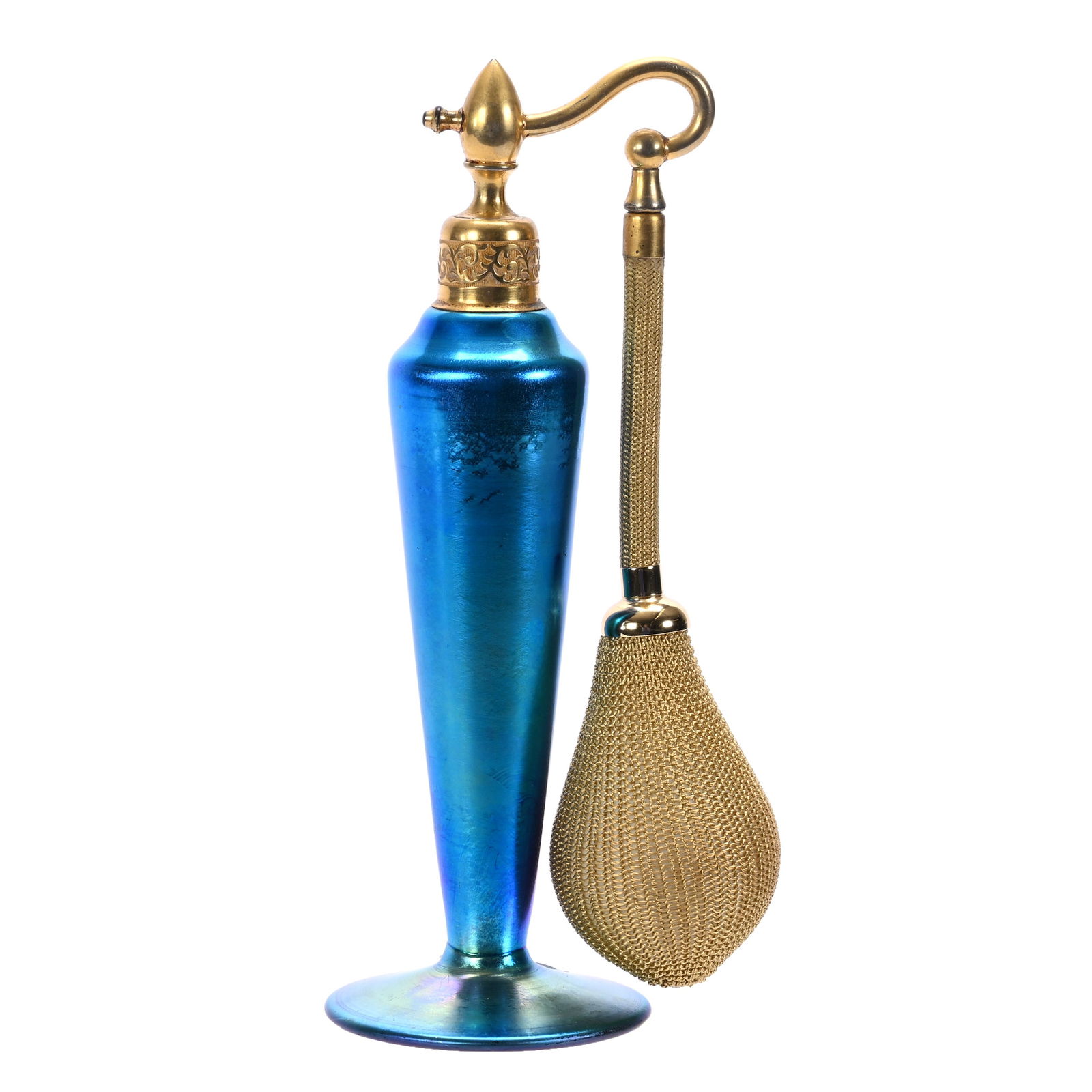 Atomizer, Marked Devilbiss, Blue Steuben Aurene Body (1 of 4)