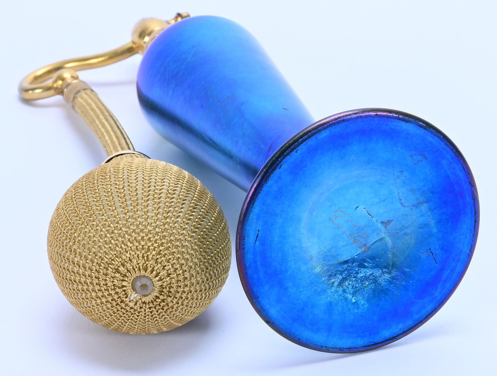 Atomizer, Marked Devilbiss, Blue Steuben Aurene Body - 3