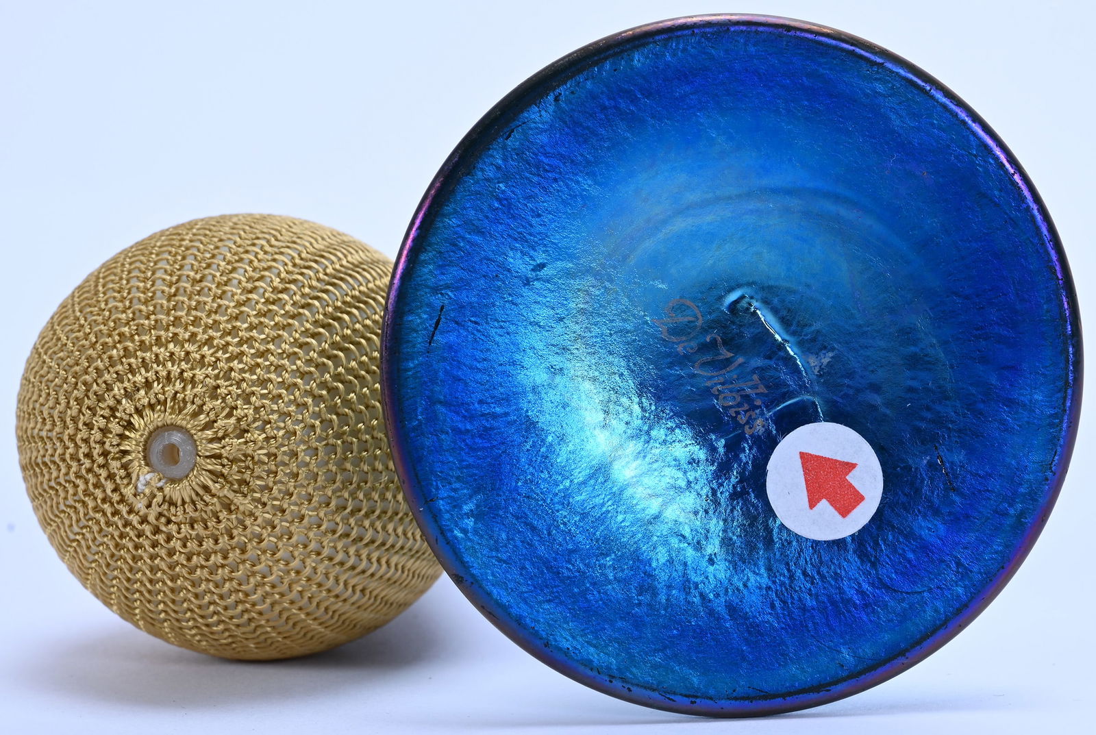 Atomizer, Marked Devilbiss, Blue Steuben Aurene Body - 4