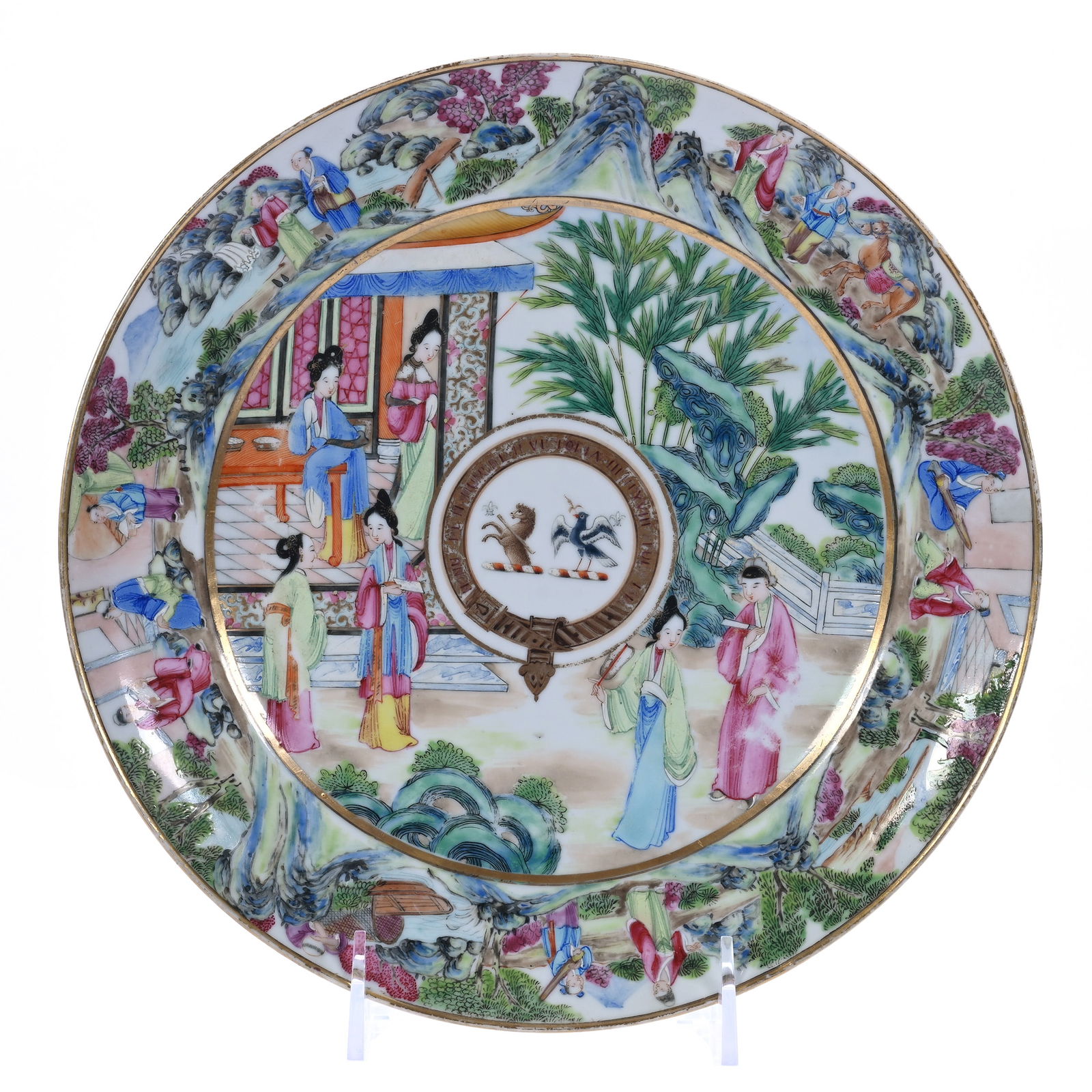 Plate, Chinese Export Porcelain, Mandarin Armorial, Circa 1800 (1 of 4)