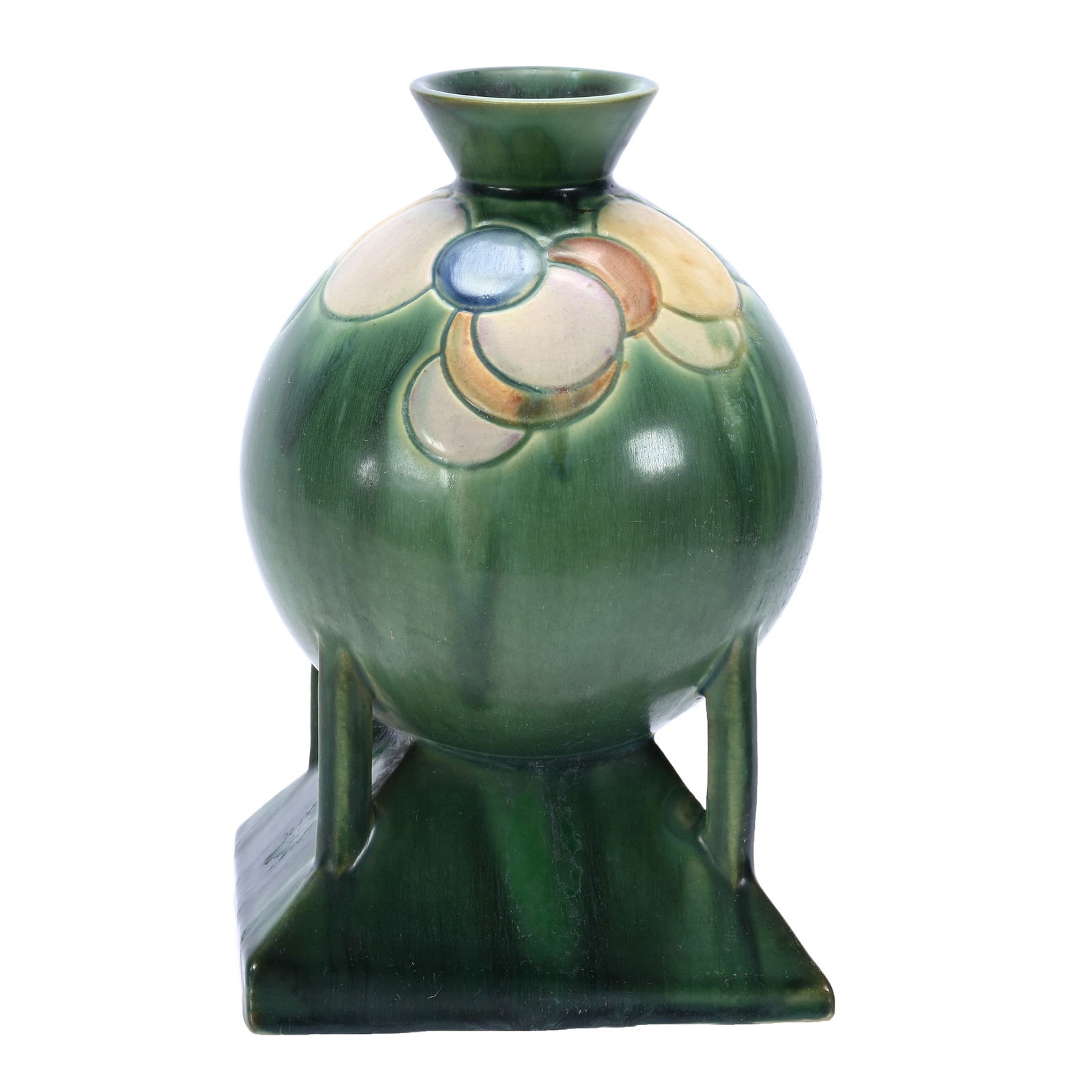 Vase, Unmarked Roseville Art Pottery, Futura Balloons Globe Shape #404-8 (1 of 3)