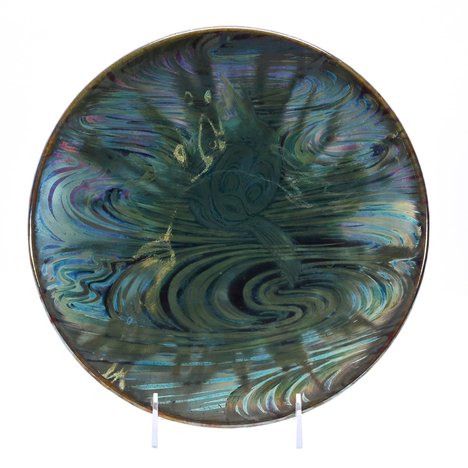 Round Plaque, Marked Weller Sicard (1 of 6)