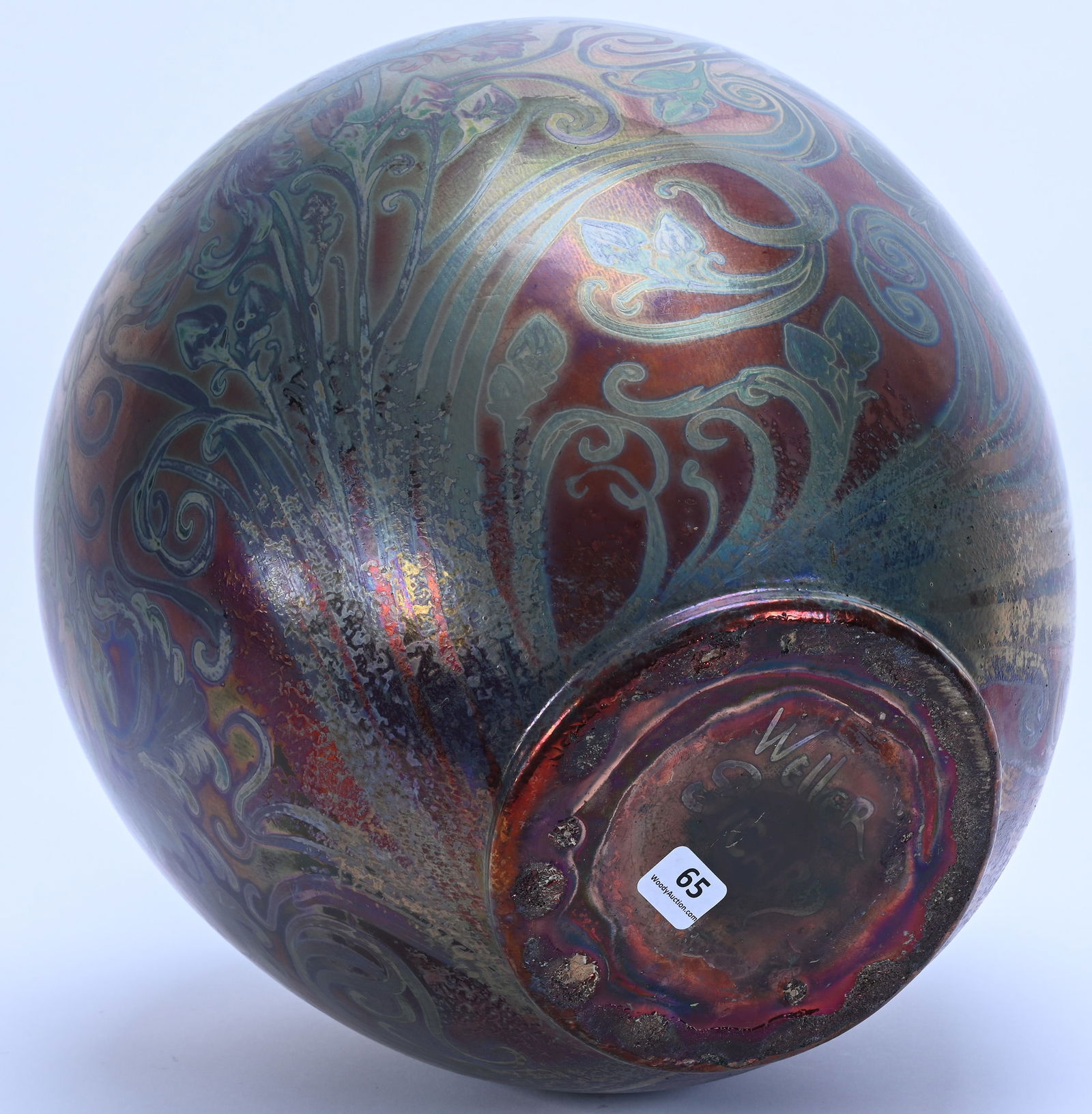 Bulbous Vase, Marked Weller Sicard Art Pottery - 3