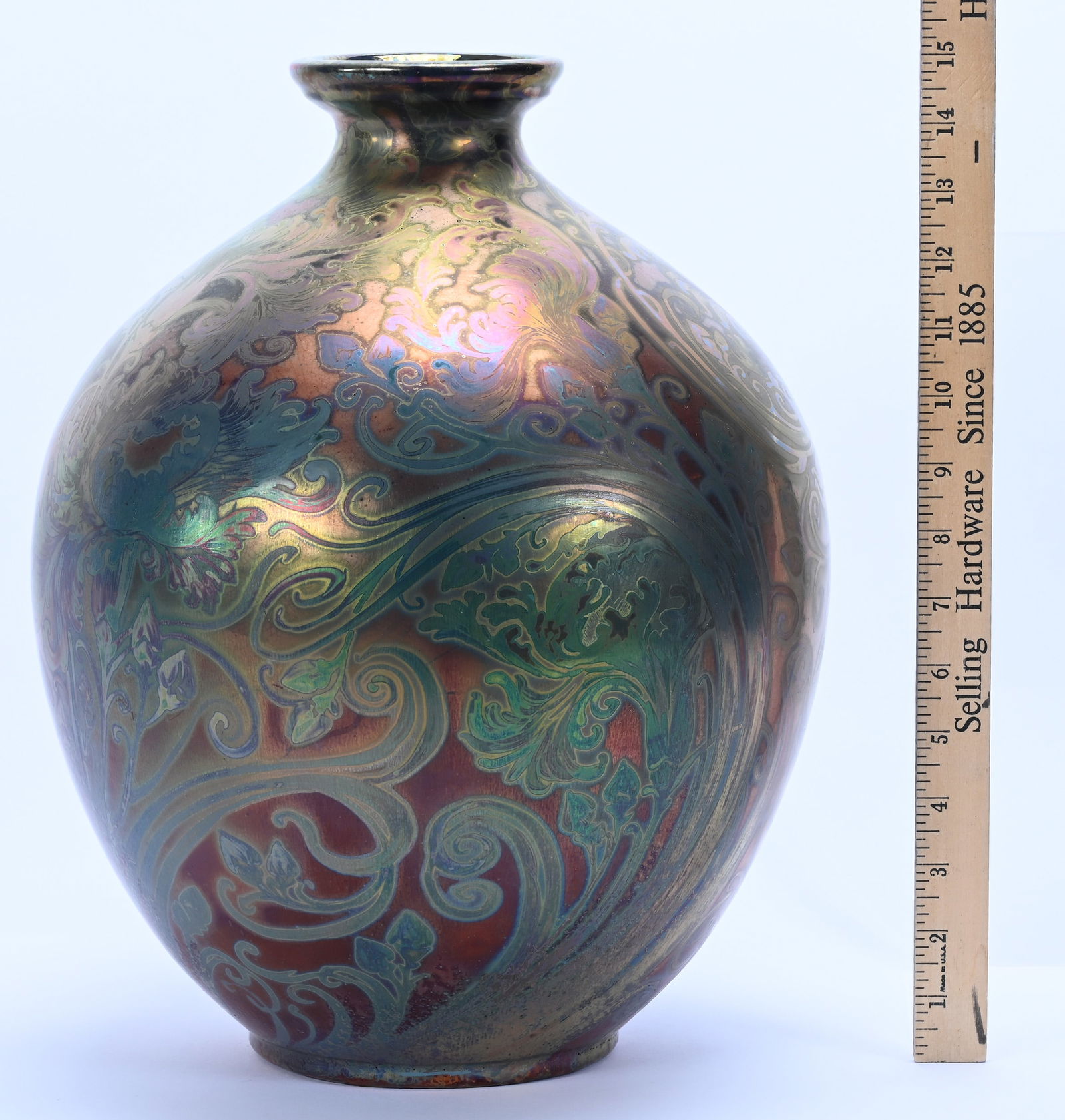 Bulbous Vase, Marked Weller Sicard Art Pottery - 5