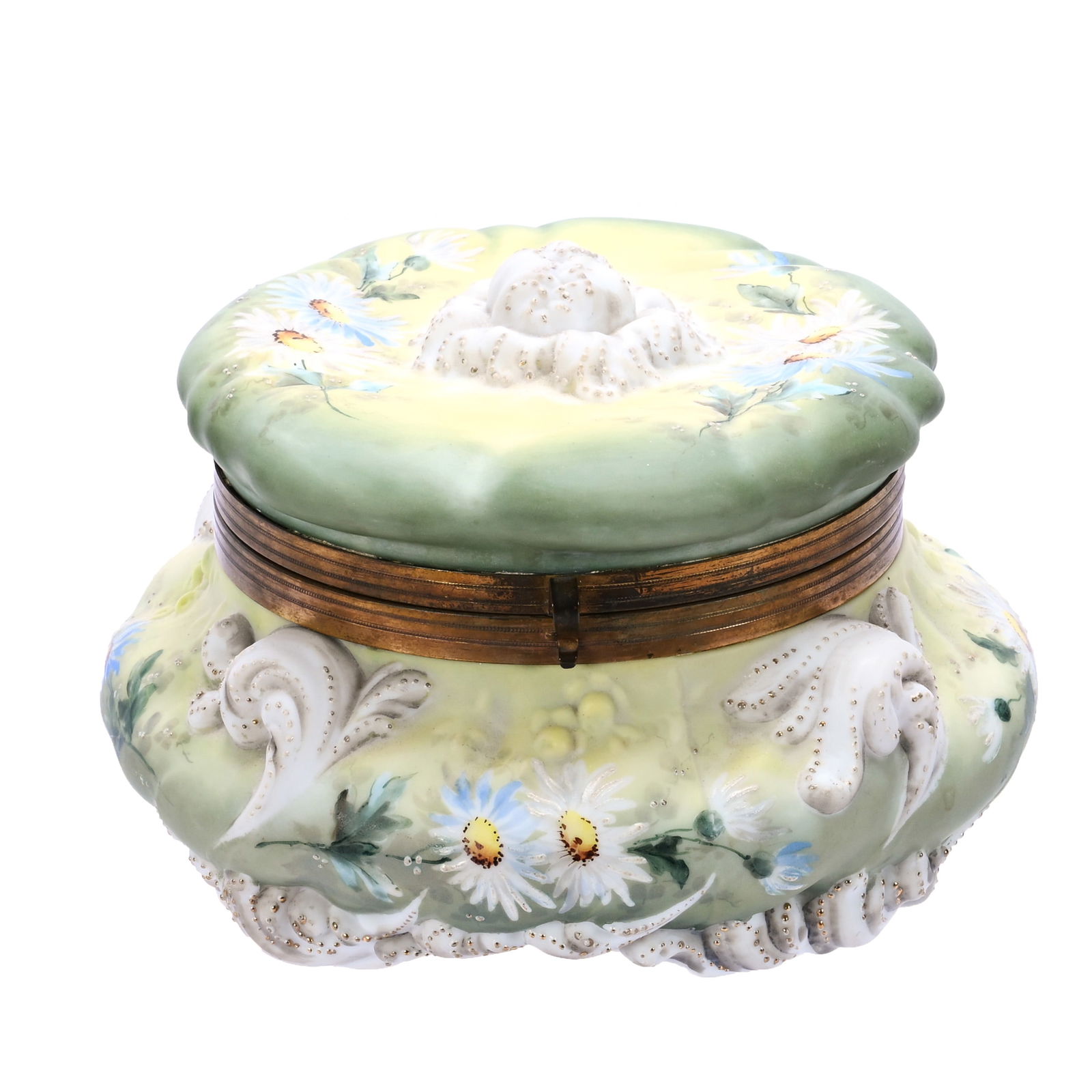 Dresser Box, Unmarked Mt. Washington, Elaborate Embossed Mold (1 of 4)