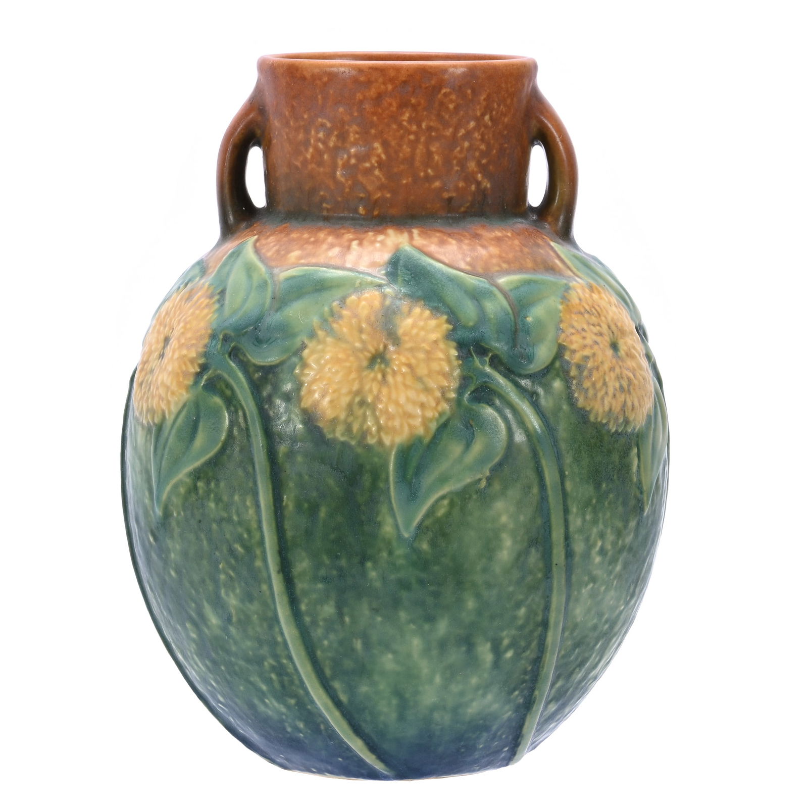 Two-Handled Vase, Unmarked Roseville Art Pottery (1 of 3)