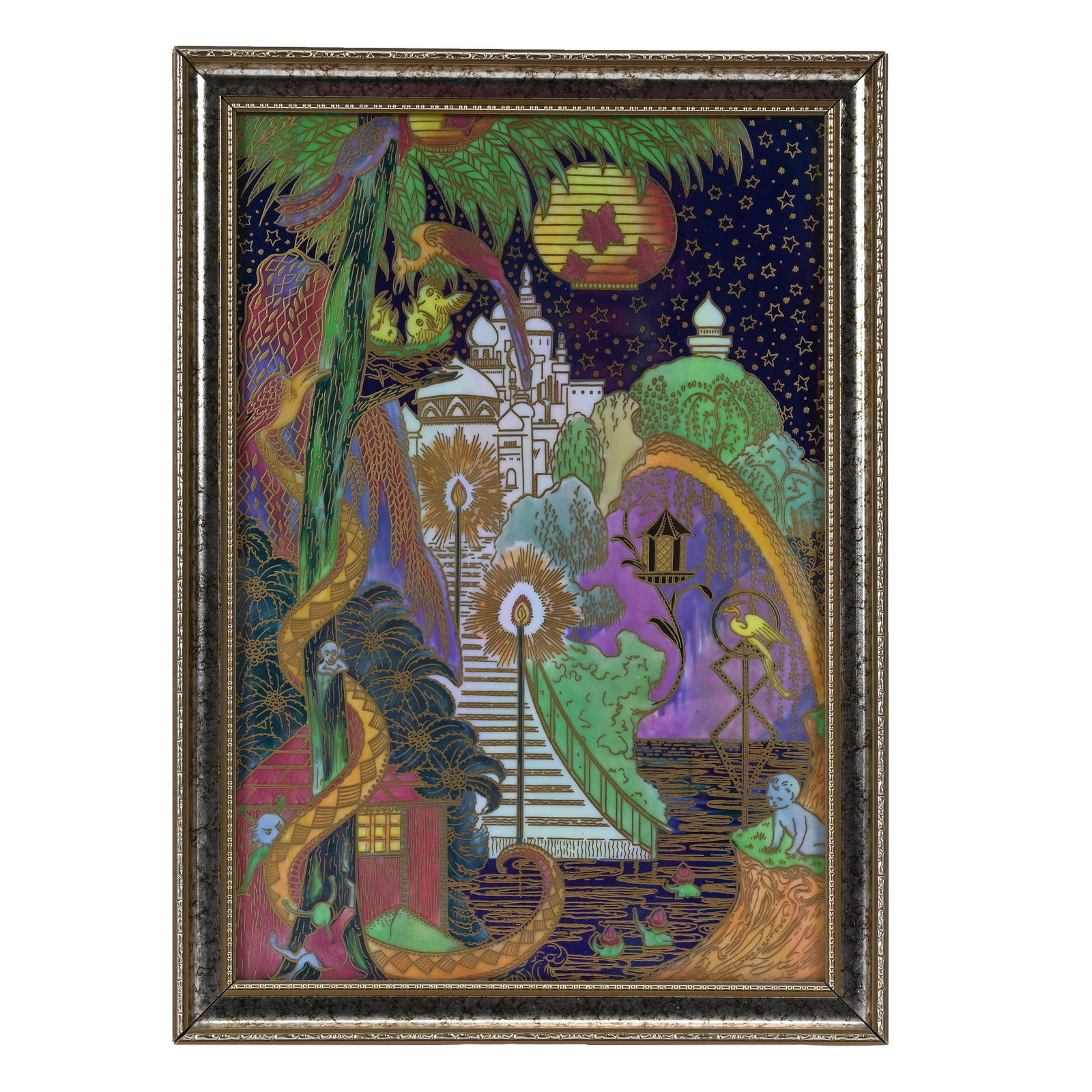 Framed Plaque, Contemporary Limited Edition Enchanted Palace Fairyland Lustre By Wedgwood (1 of 2)