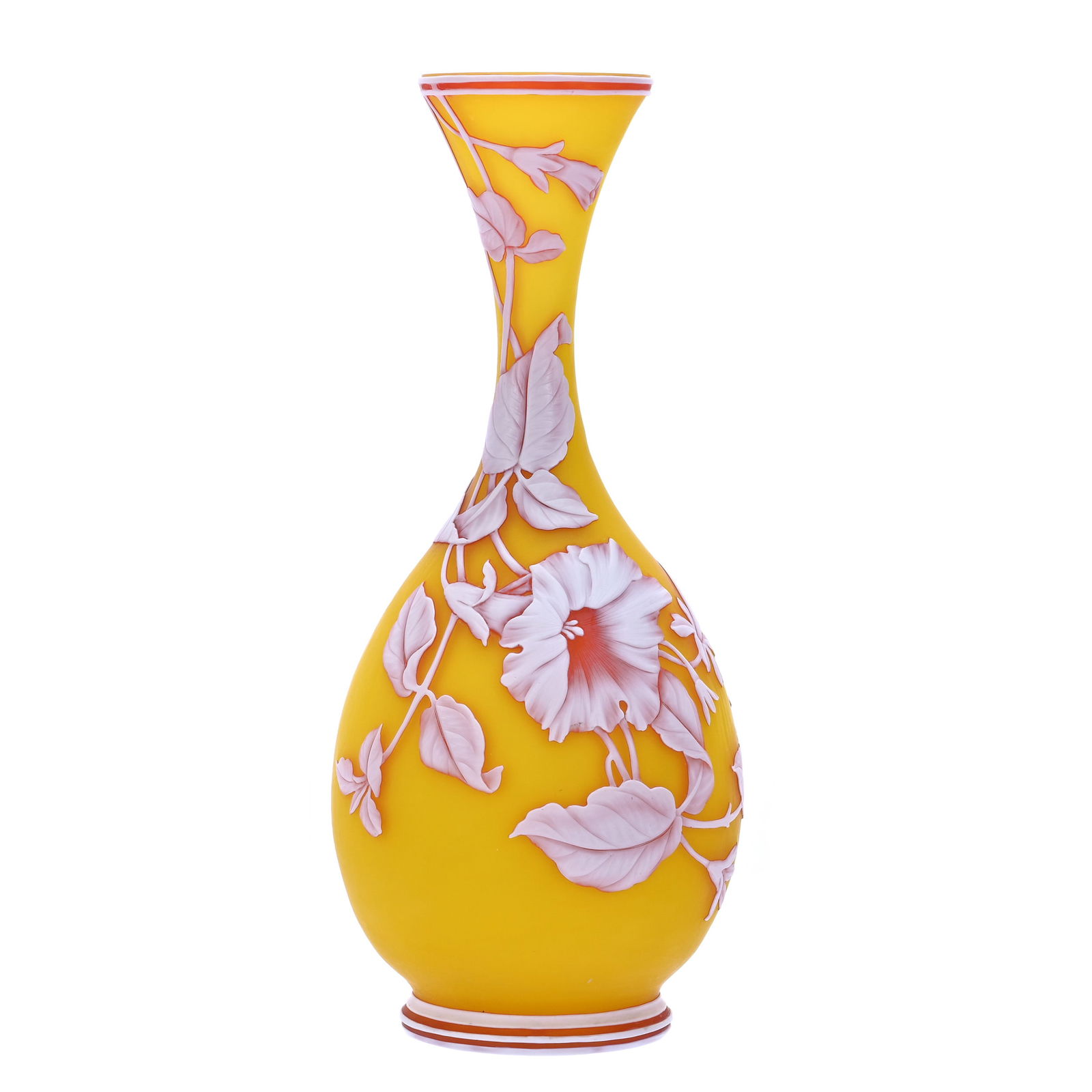Vase, English Three Color Cameo Art Glass Attributed To Webb (1 of 3)