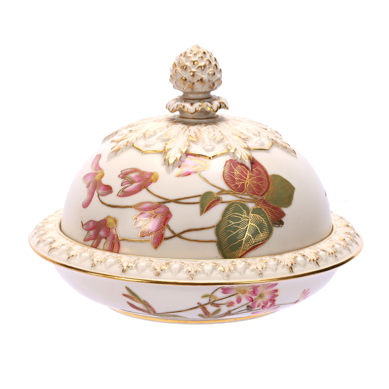 Covered Butter Dish With Original Insert, Royal Worcester #1393 (1 of 3)