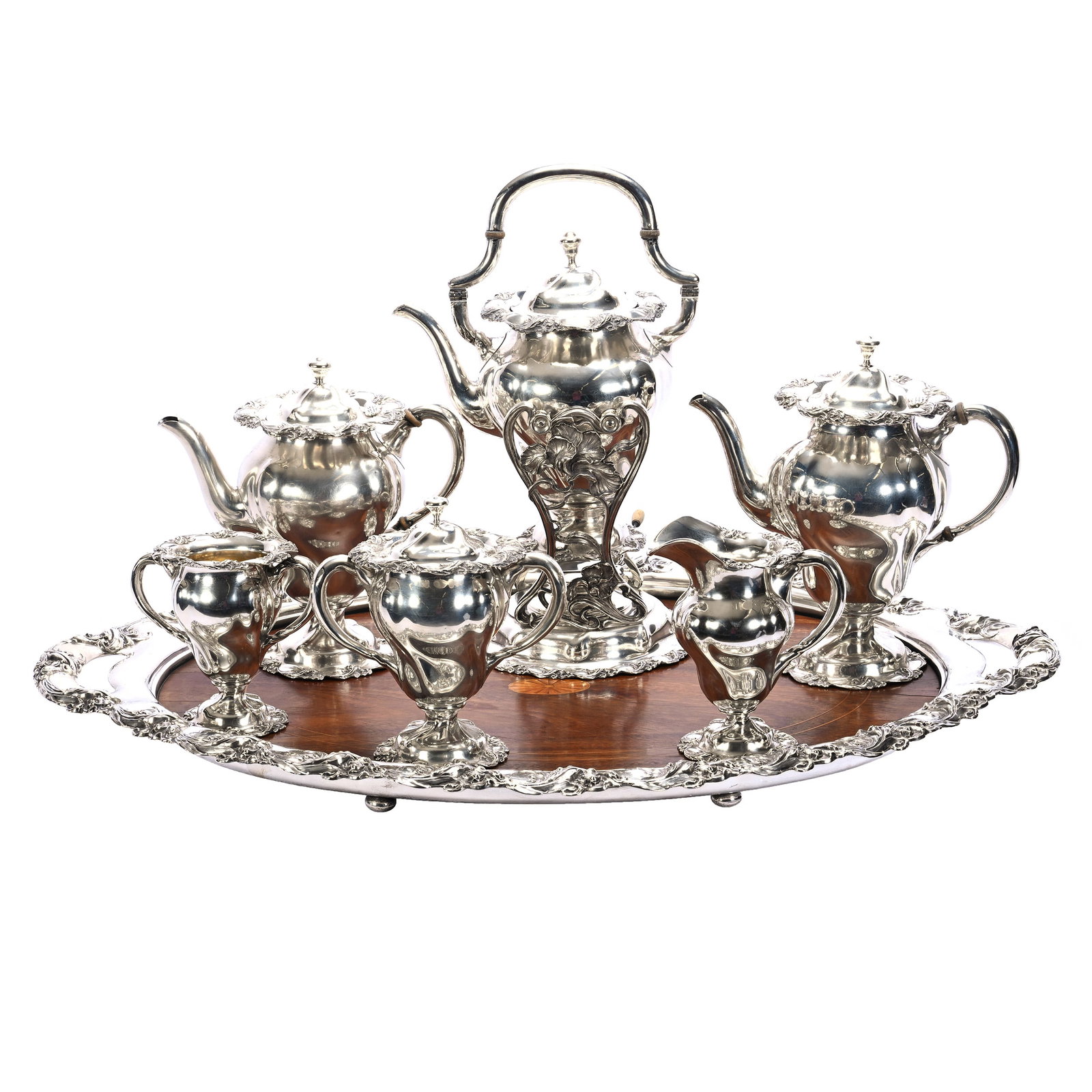Magnificent 7 Piece Mauser Sterling Silver Matching Tea Service (1 of 7)