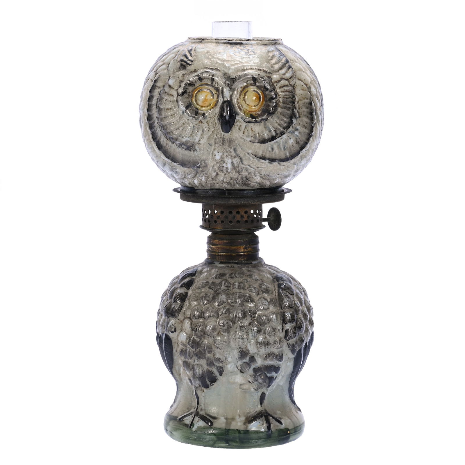 Miniature Lamp, Embossed Owl, Original Kerosene (1 of 3)