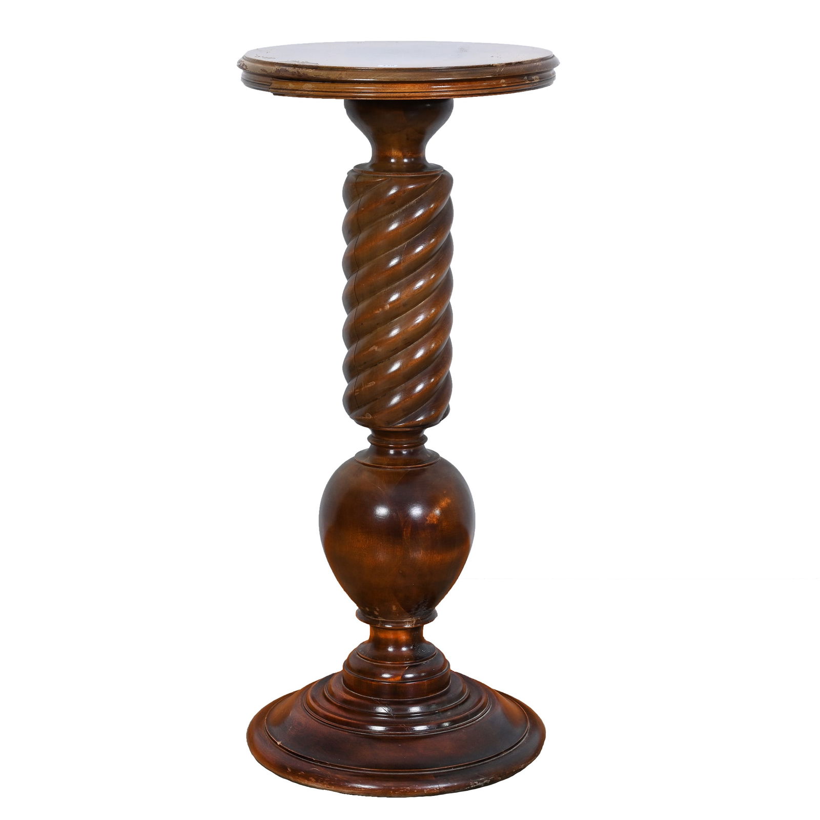 Fern Stand, Mahogany Spiral & Ball Carved Column (1 of 3)