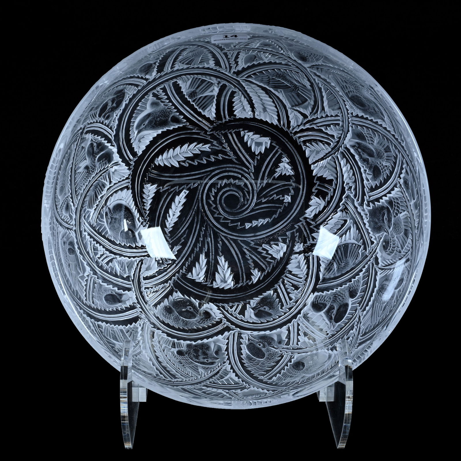 Bowl, Signed Lalique France, Pinsons Pattern (1 of 5)