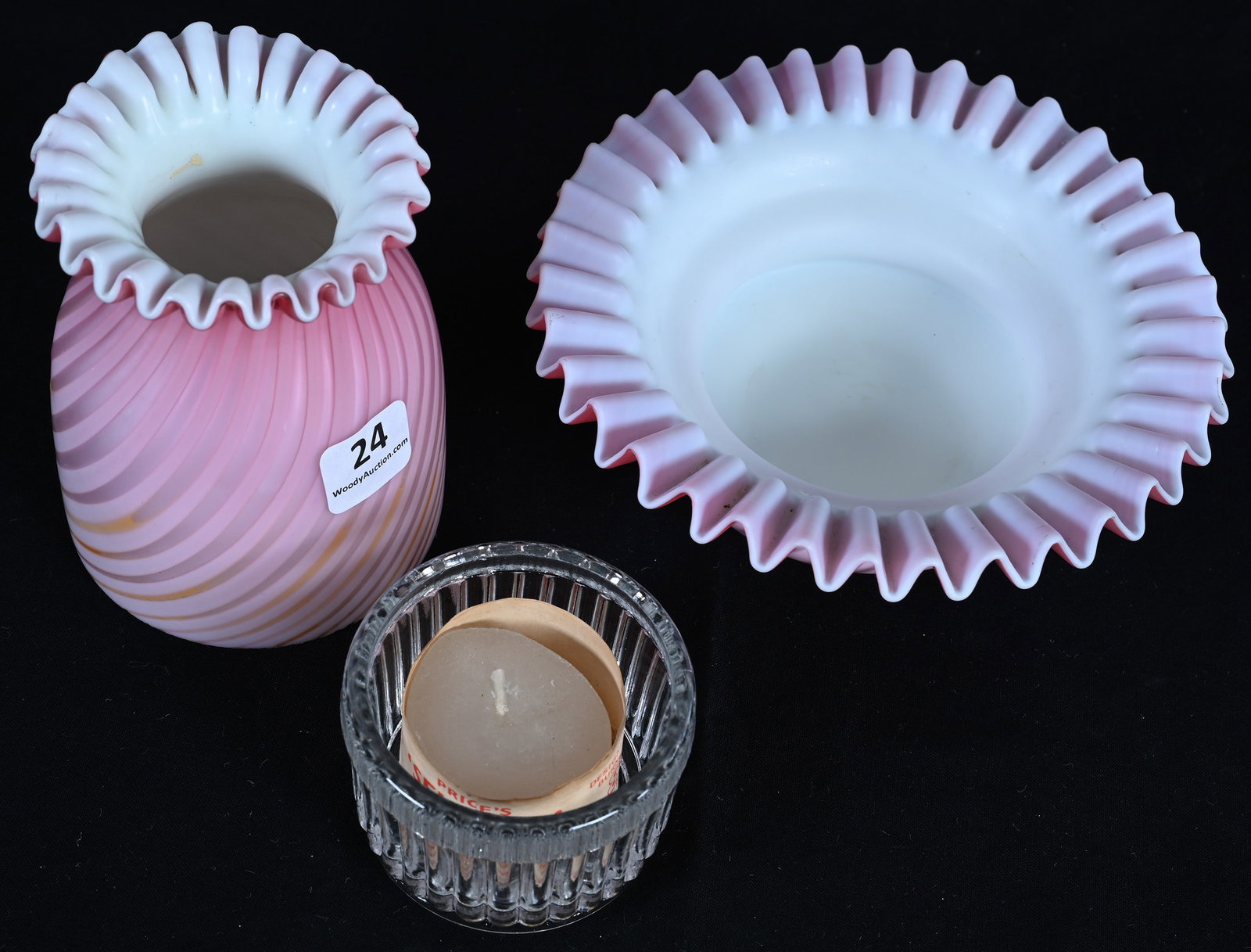 Fairy Lamp, Pink Satin Mother Of Pearl, Swirl Pattern, Clear Clarke Insert - 2