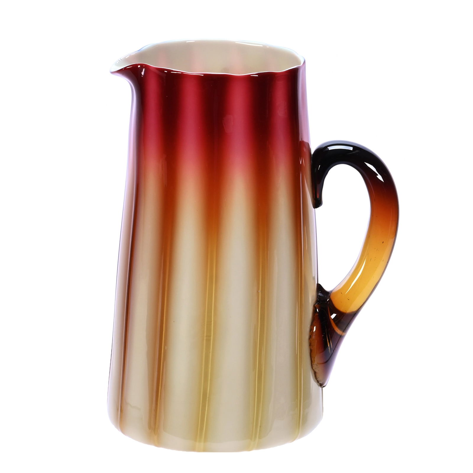 Water Pitcher, Plated Amberina Art Glass By New England (1 of 3)