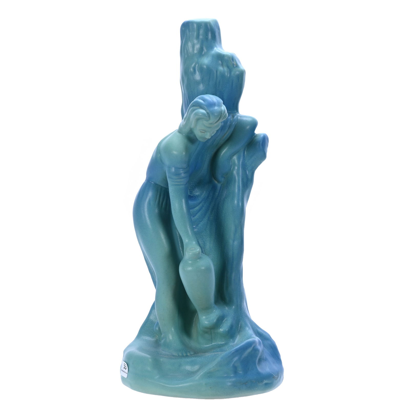 Sculpture Marked Van Briggle Art Pottery, Rebecca At The Well, Ming Blue Glaze (1 of 3)