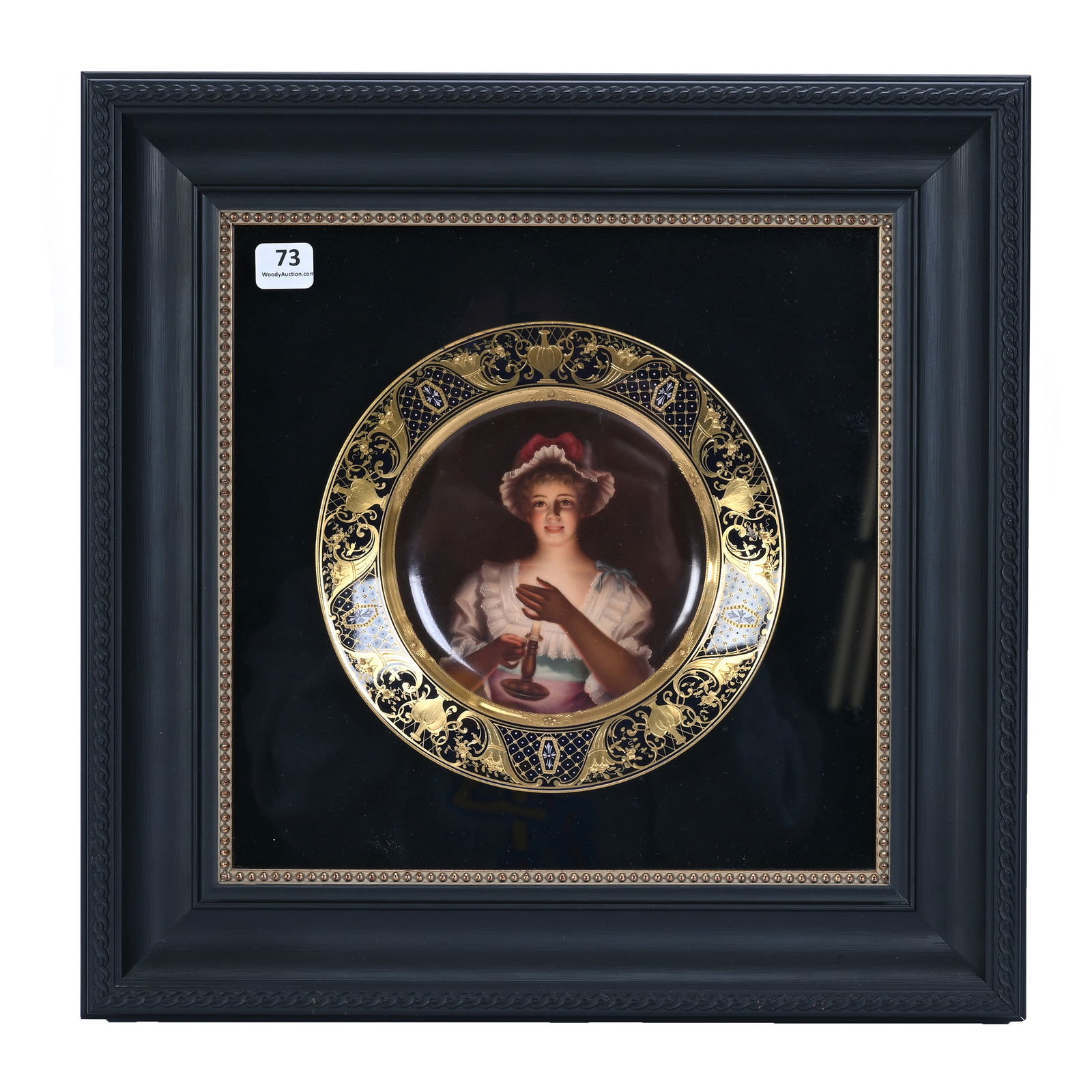 Framed Portrait Plate, Royal Vienna, Hand Painted Portrait Of Candle Girl (1 of 2)