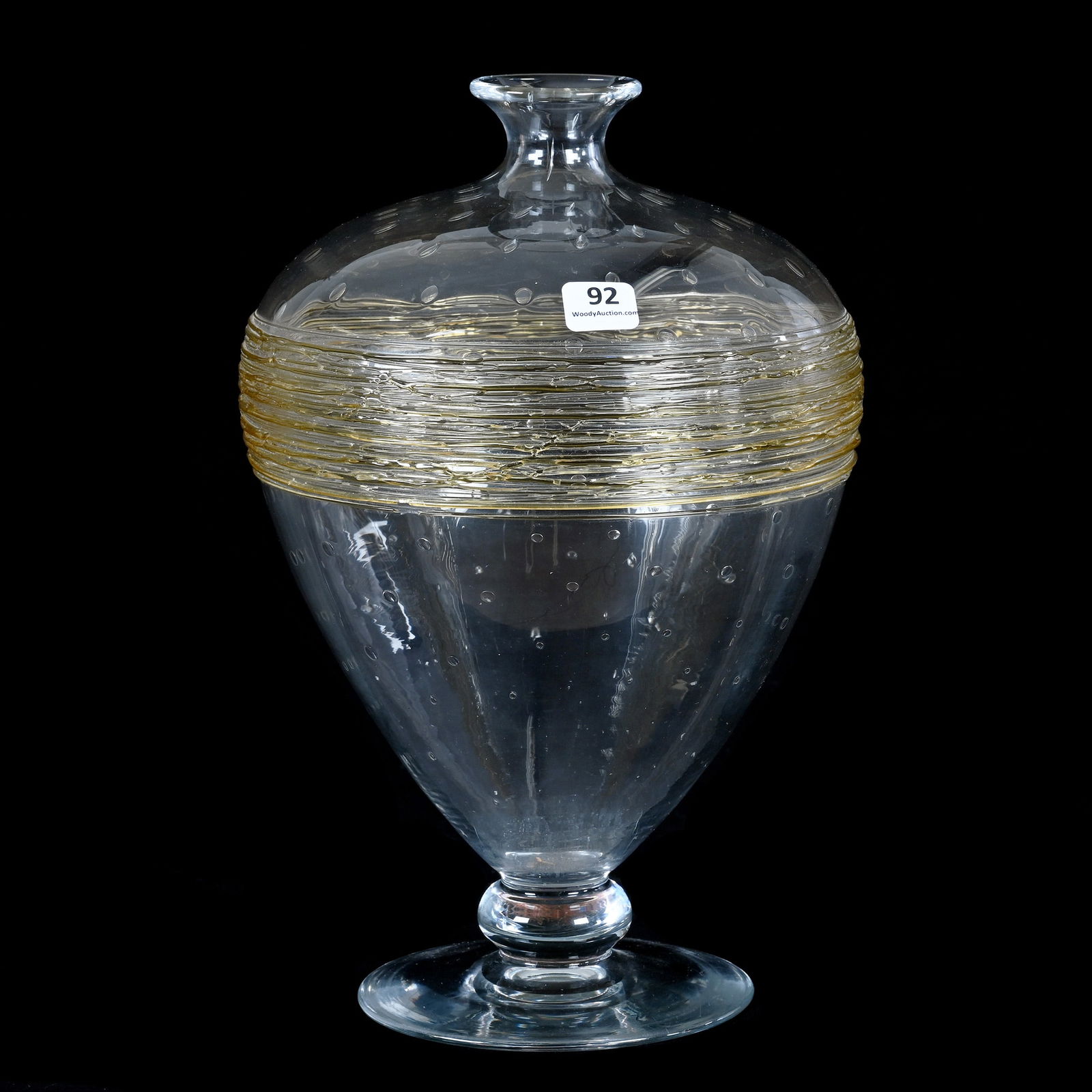 Pedestal Vase, Unmarked HC Fry (Steuben Style Art Glass) (1 of 4)